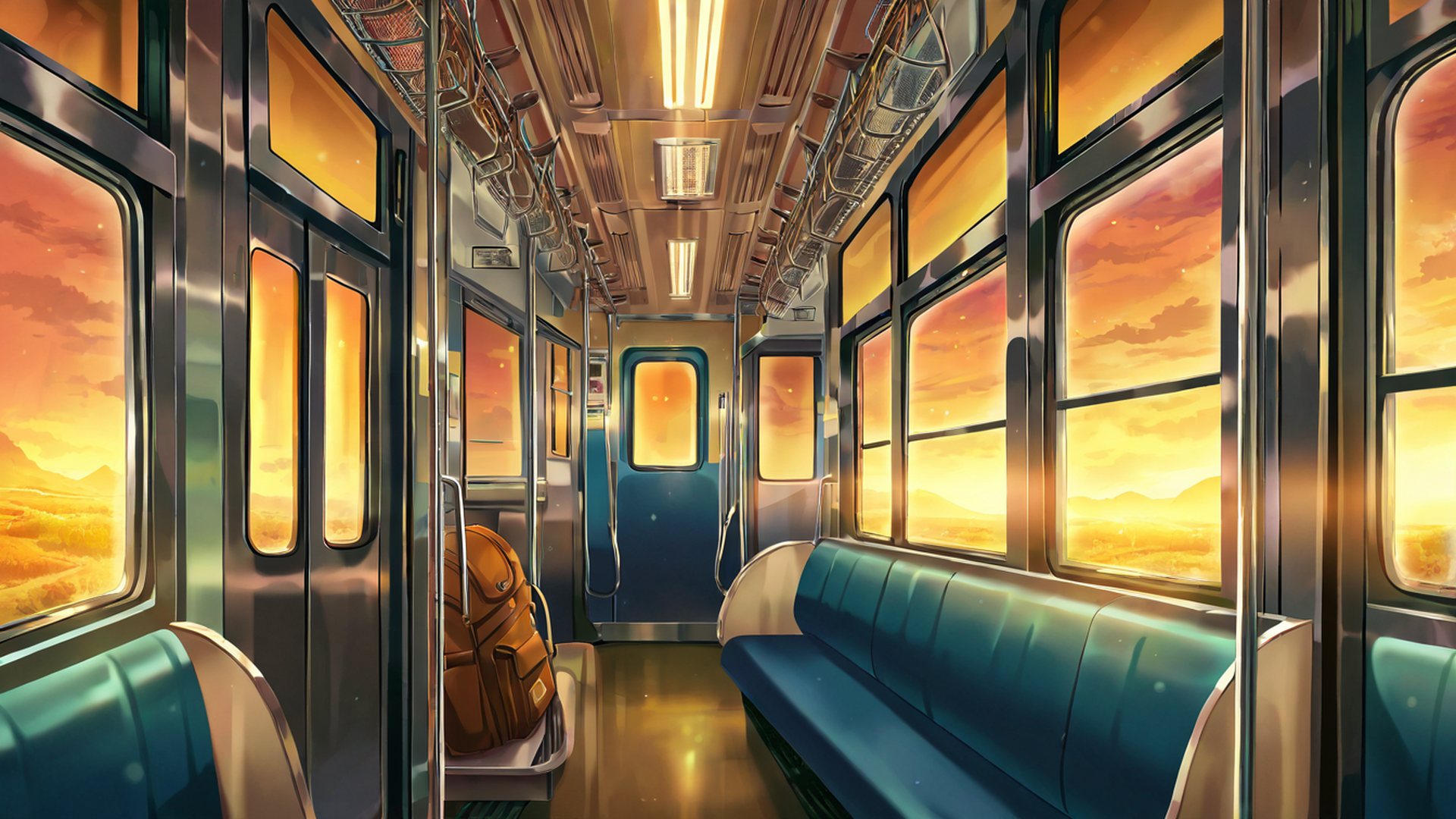 boy train headphones lofi wallpaper