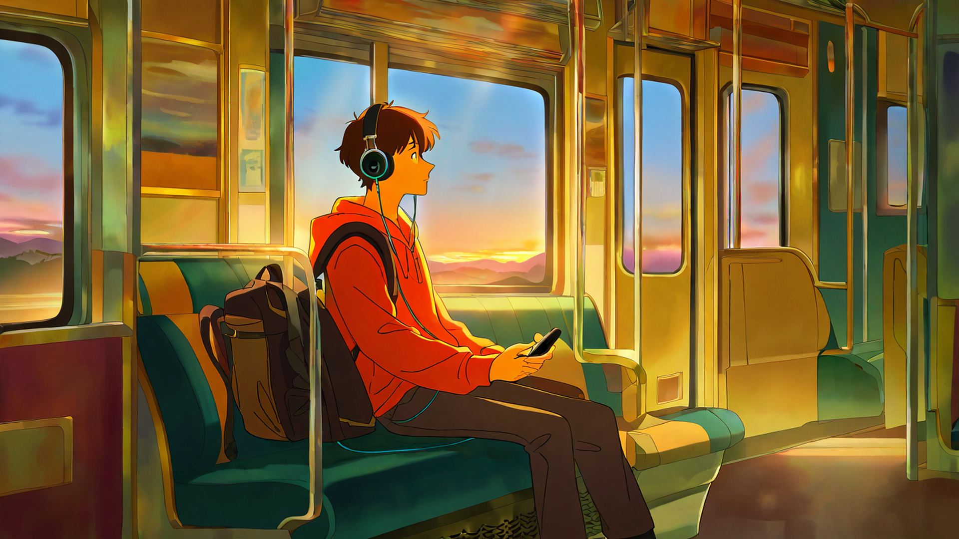 Boy Train Headphones Boy Train Headphones 1030499616 lofi anime wallpaper free download