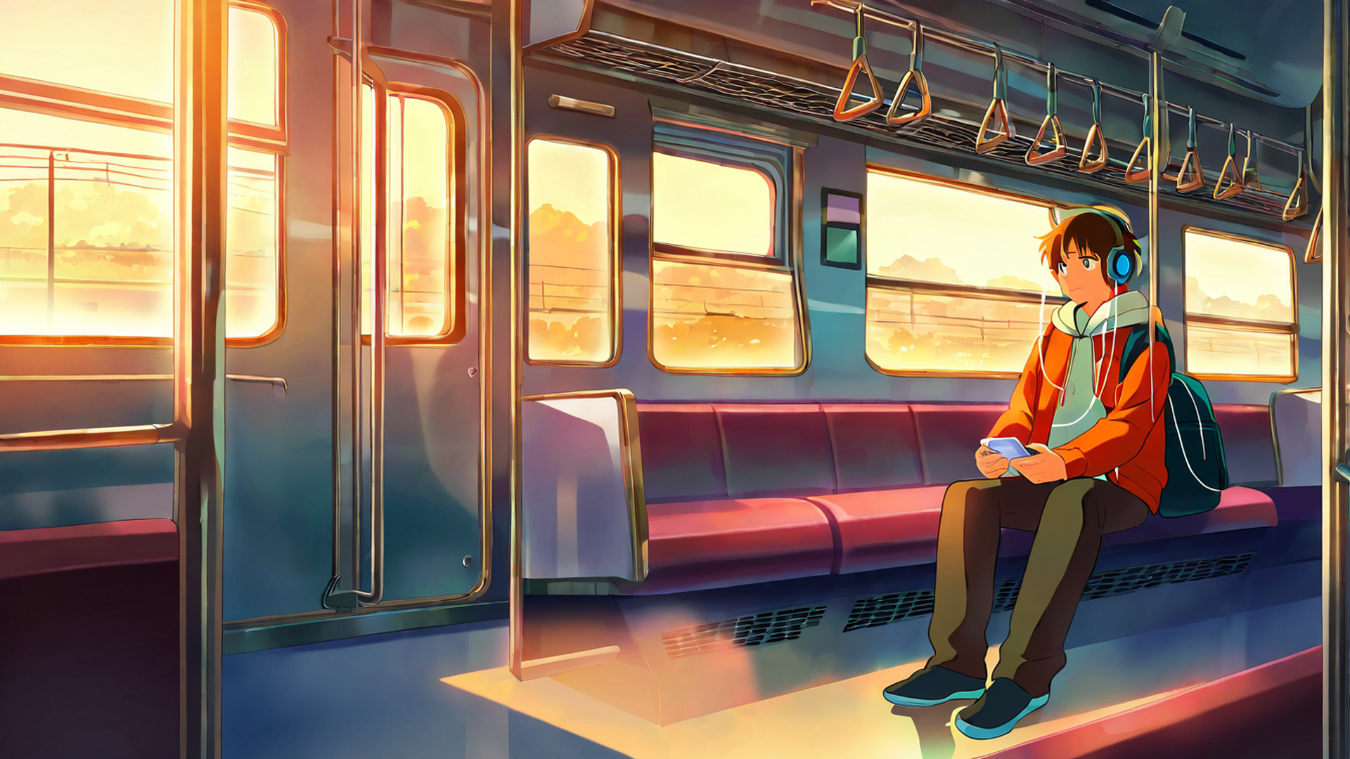 Boy Train Headphones Boy Train Headphones 1323402667 lofi anime wallpaper free download