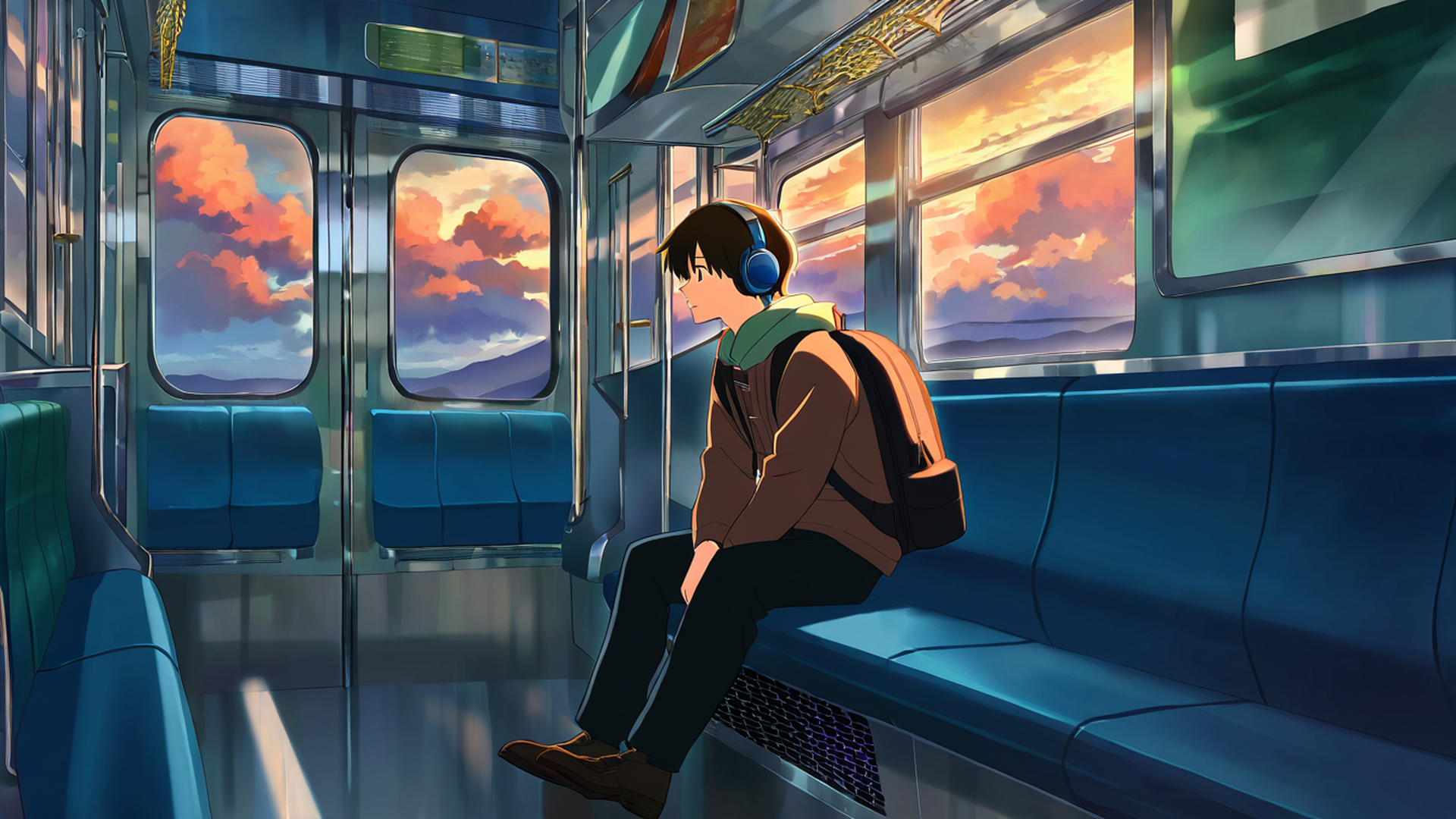 Boy Train Headphones Boy Train Headphones 1829400966 lofi anime wallpaper free download