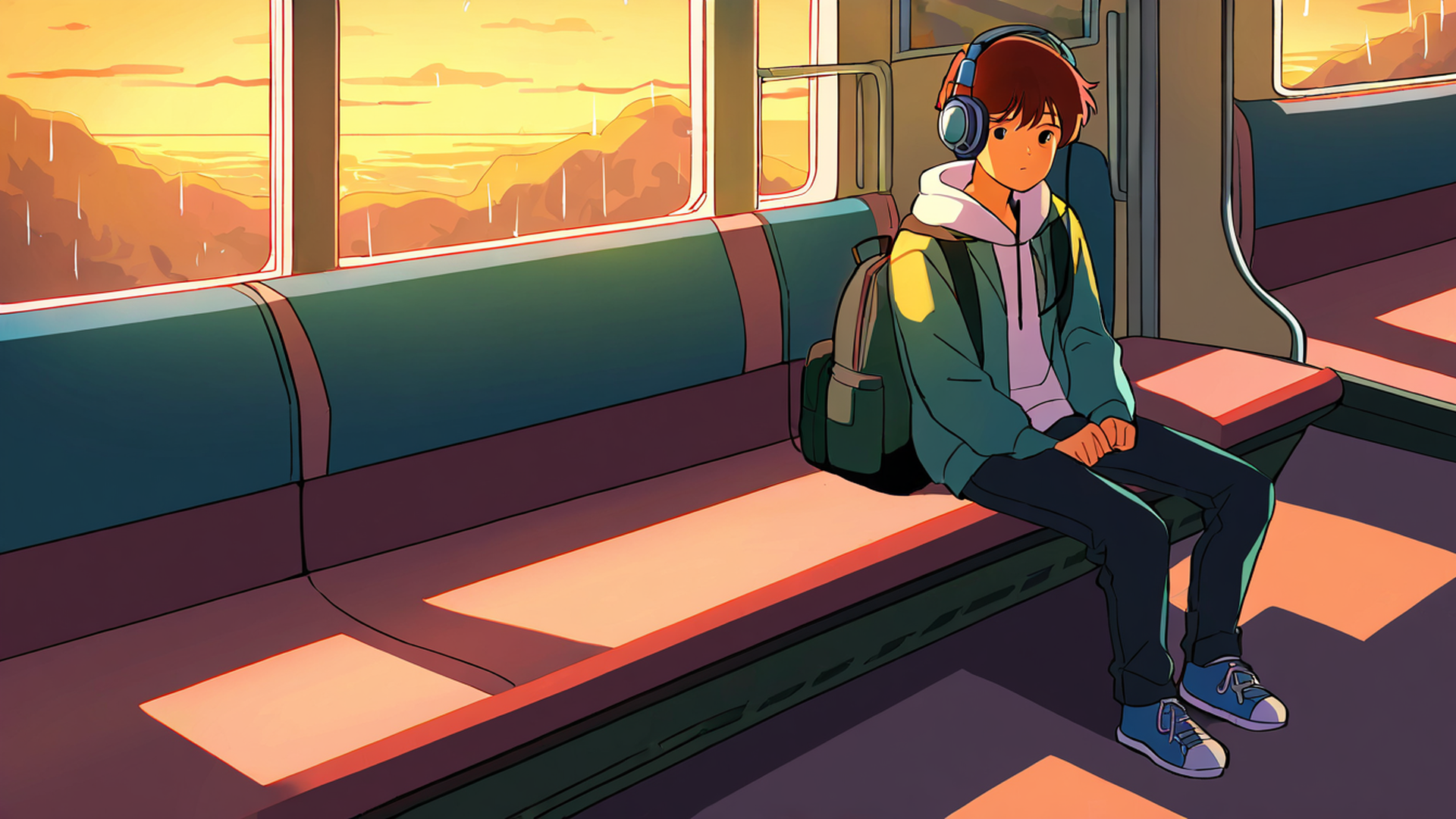 Boy Train Headphones Boy Train Headphones 1920302965 lofi anime wallpaper free download