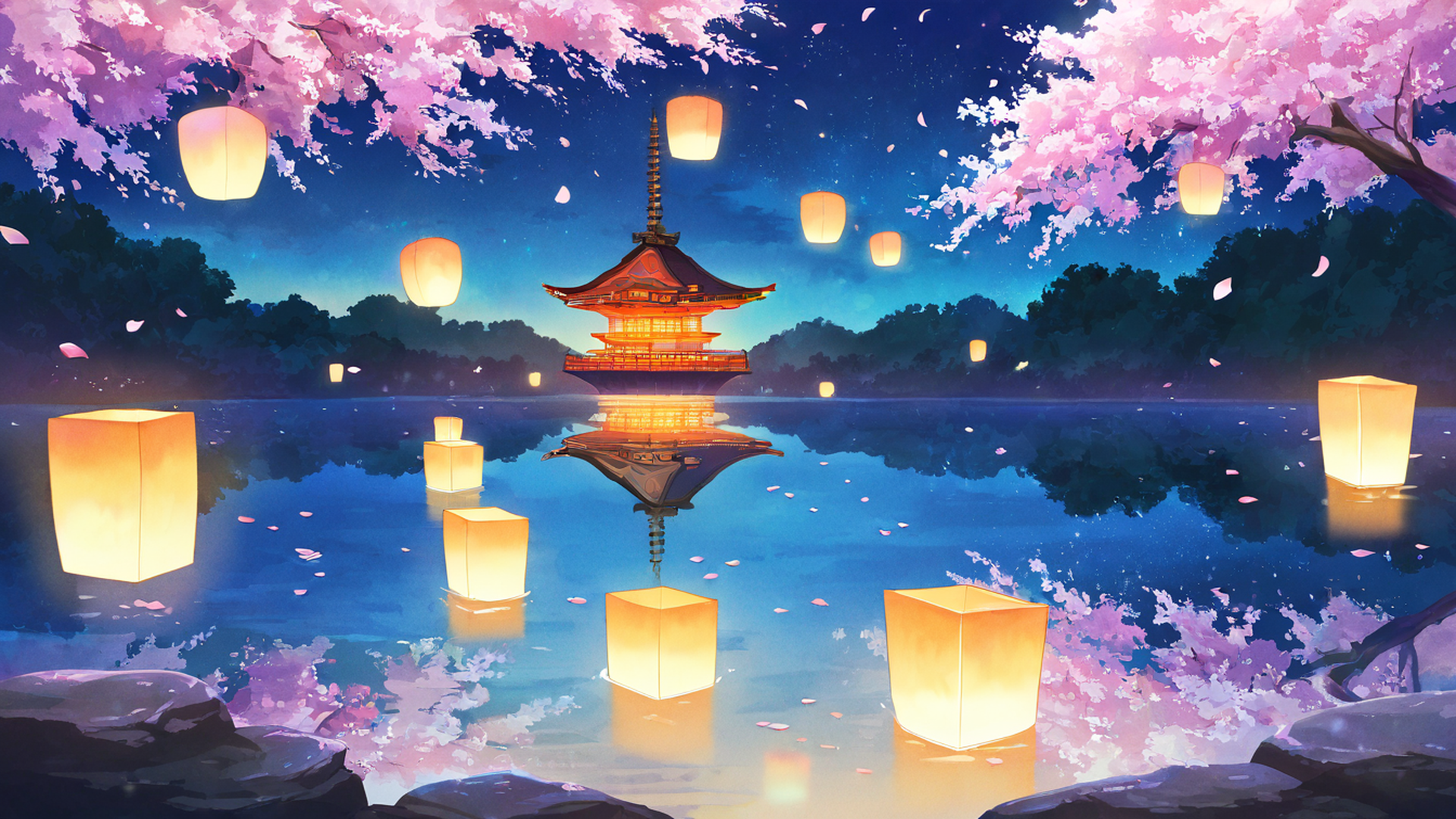 Cherry Blossom Path Cherry Blossom Path 0254057489 lofi anime wallpaper free download