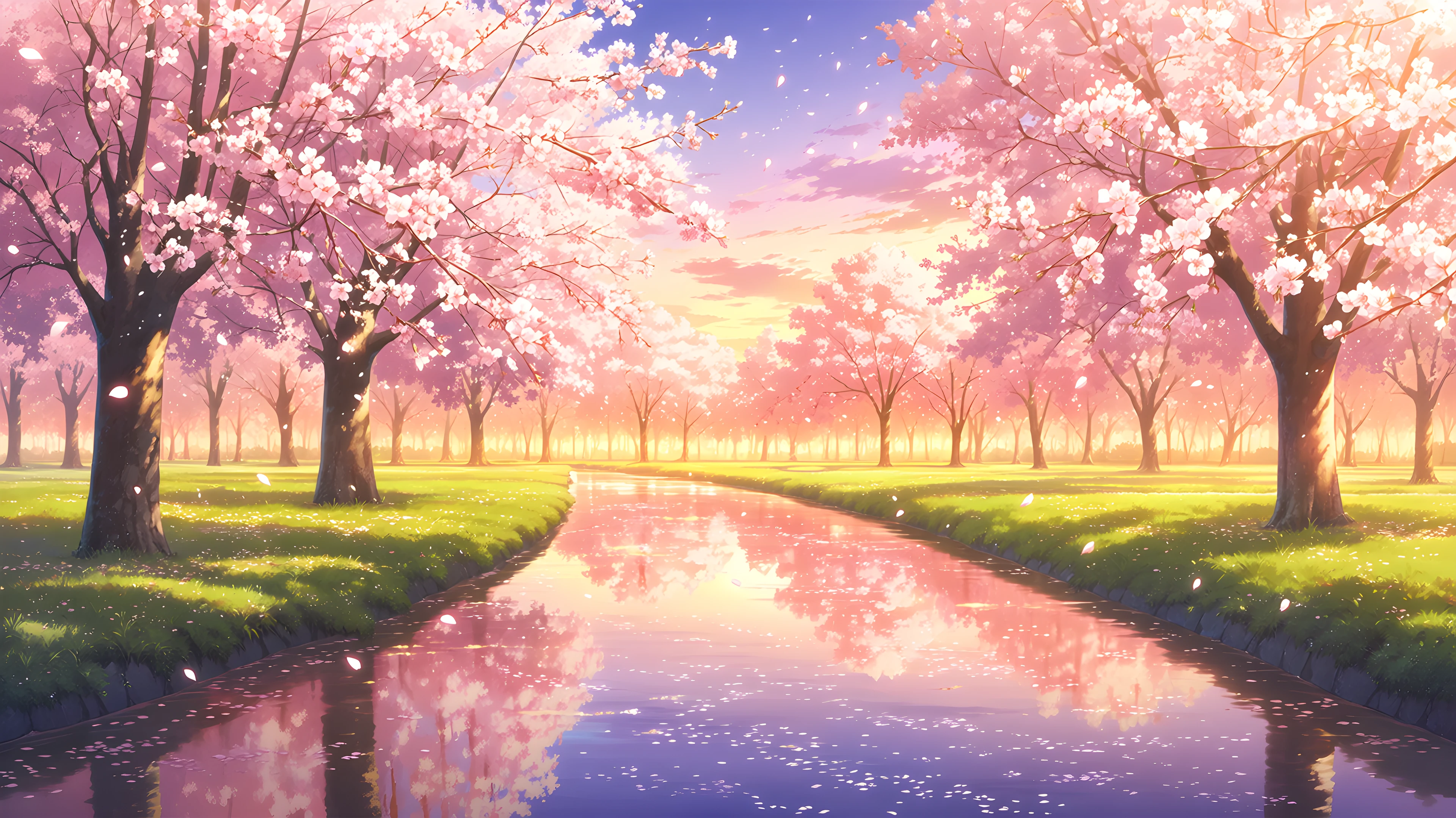 Cherry Blossom Path variant — Japanese aesthetic lofi wallpaper HD 4K Ultrawide