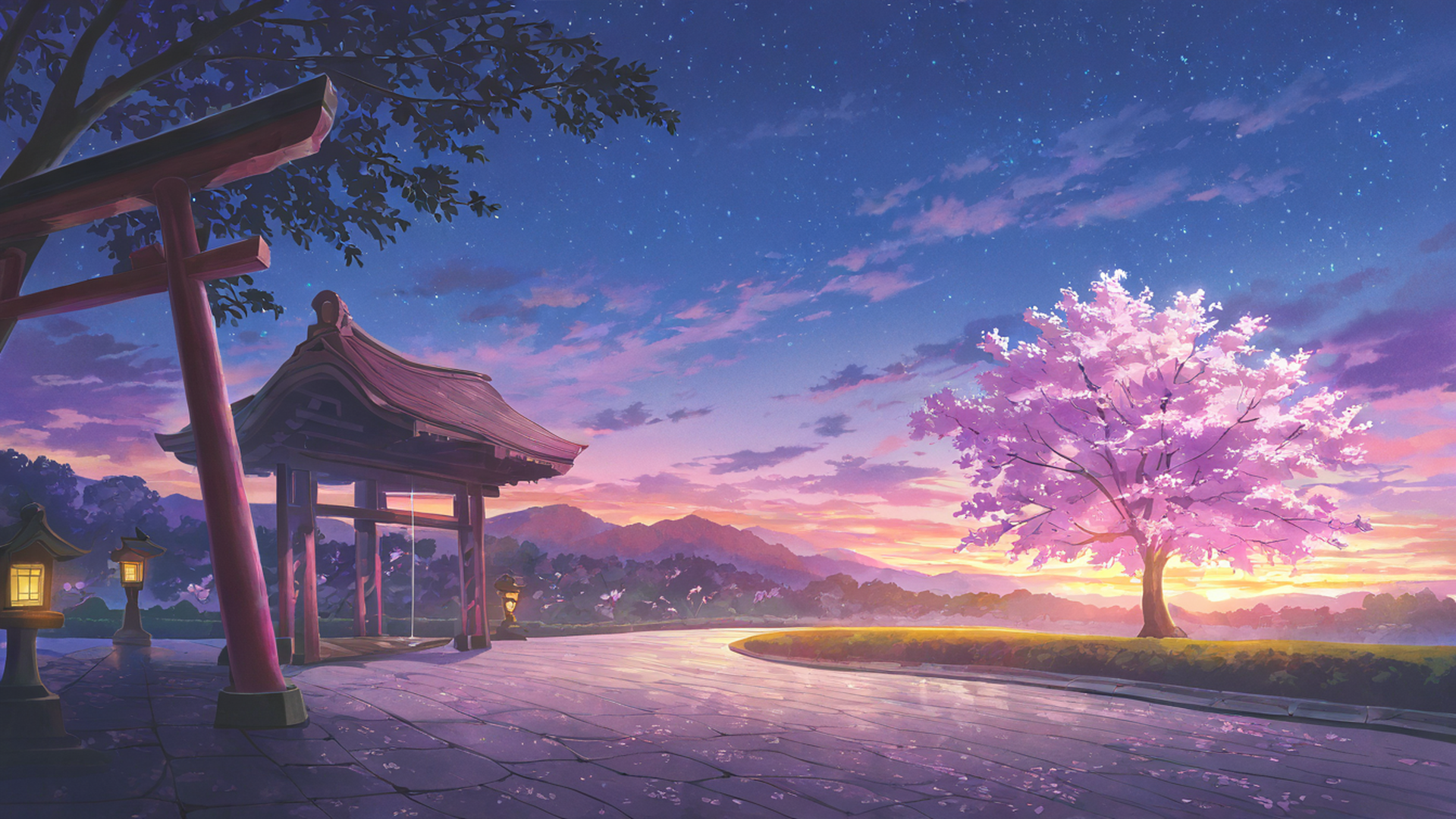 Cherry Blossom Path Cherry Blossom Path 0344732361 lofi anime wallpaper free download