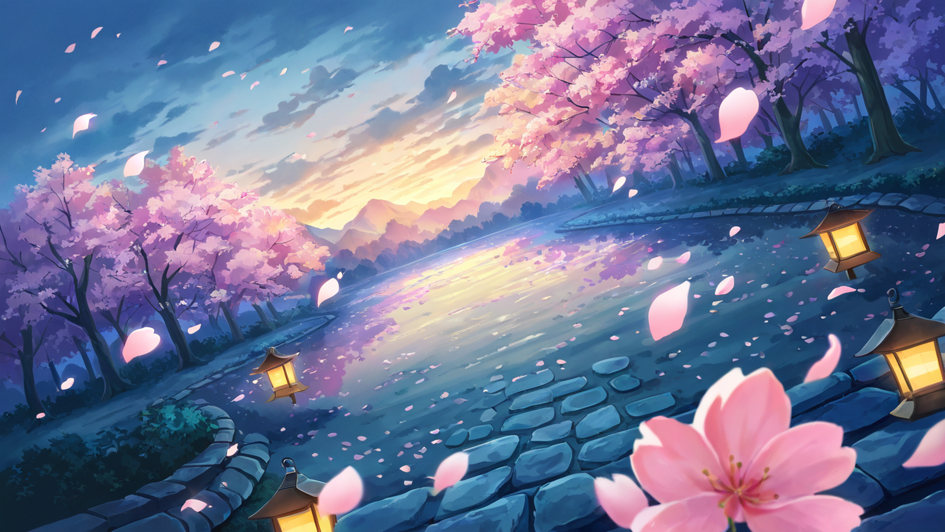 Cherry Blossom Path Cherry Blossom Path 0567756185 lofi anime wallpaper free download