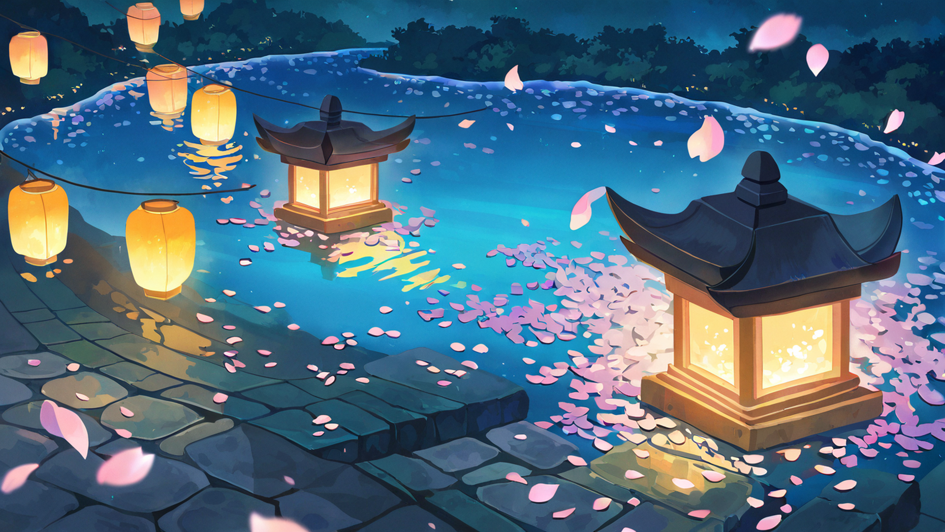 Cherry Blossom Path Cherry Blossom Path 0815146498 lofi anime wallpaper free download