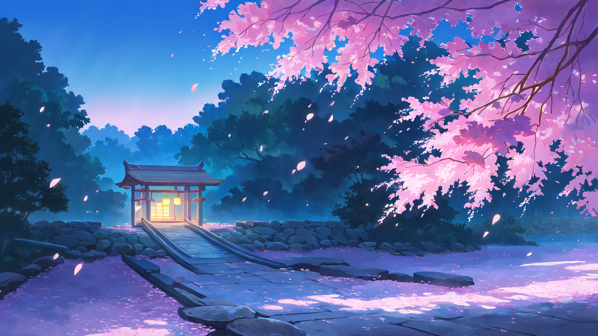 Cherry Blossom Path Cherry Blossom Path 0881021616 lofi anime wallpaper free download