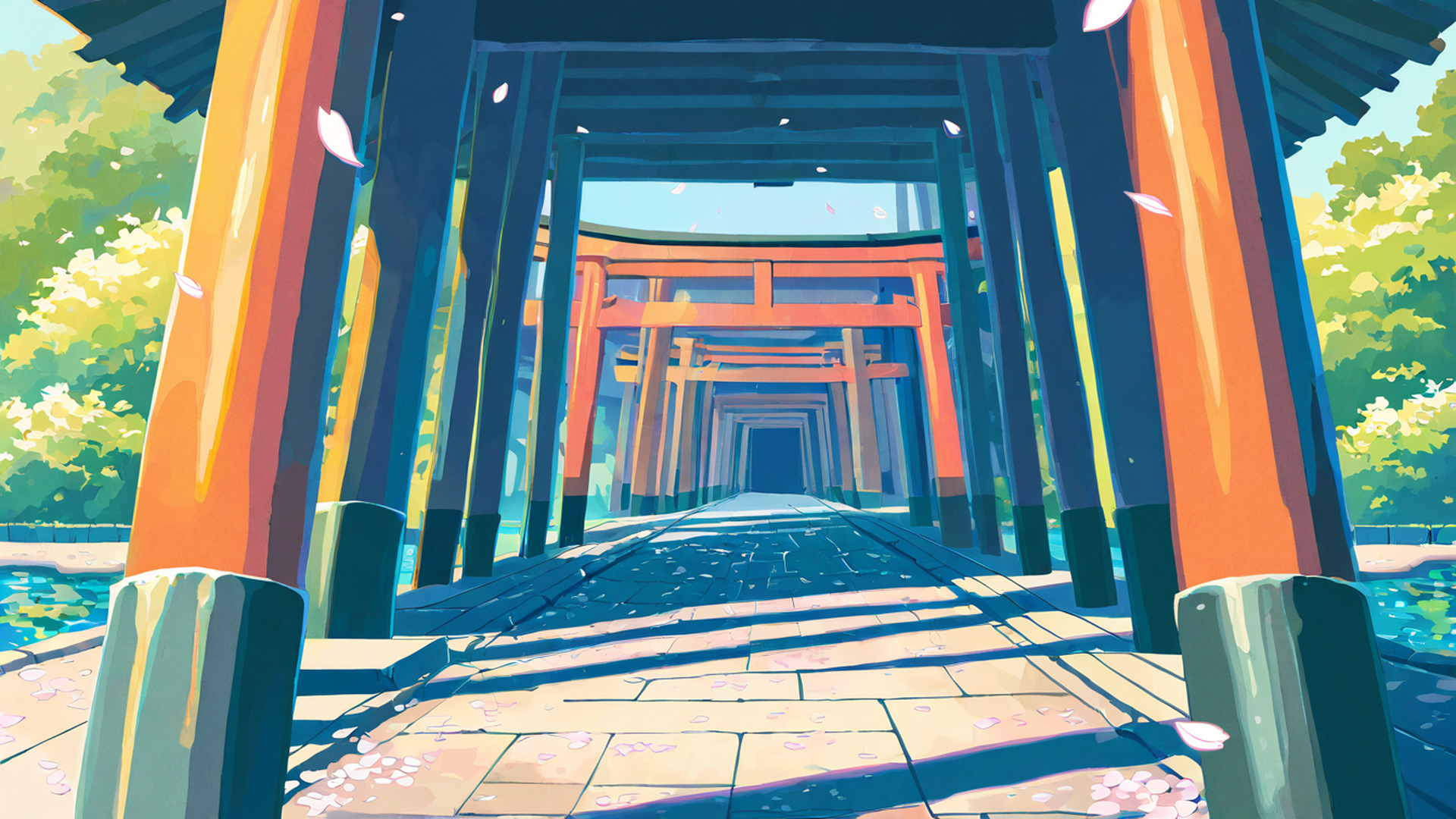 Cherry Blossom Path Cherry Blossom Path 0885463843 lofi anime wallpaper free download