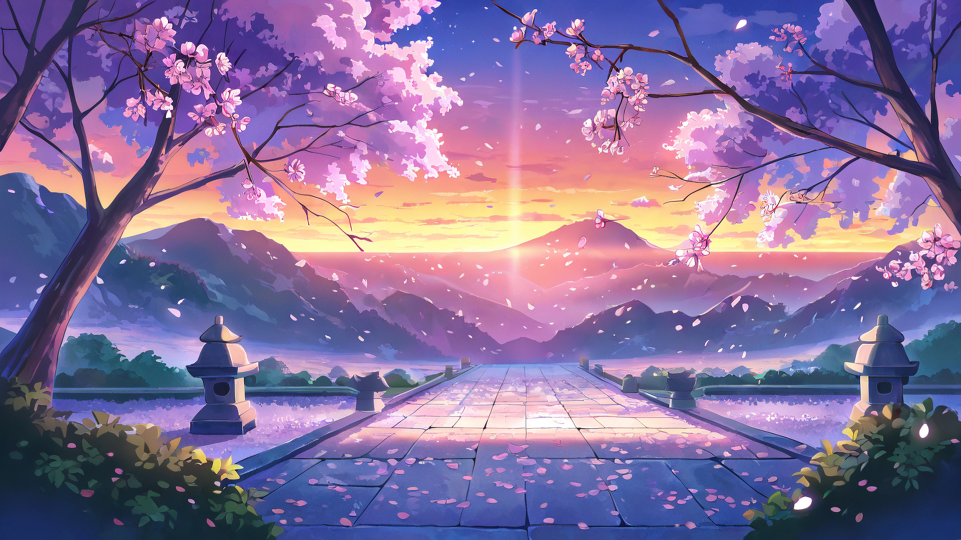 Cherry Blossom Path Cherry Blossom Path 0947967909 lofi anime wallpaper free download