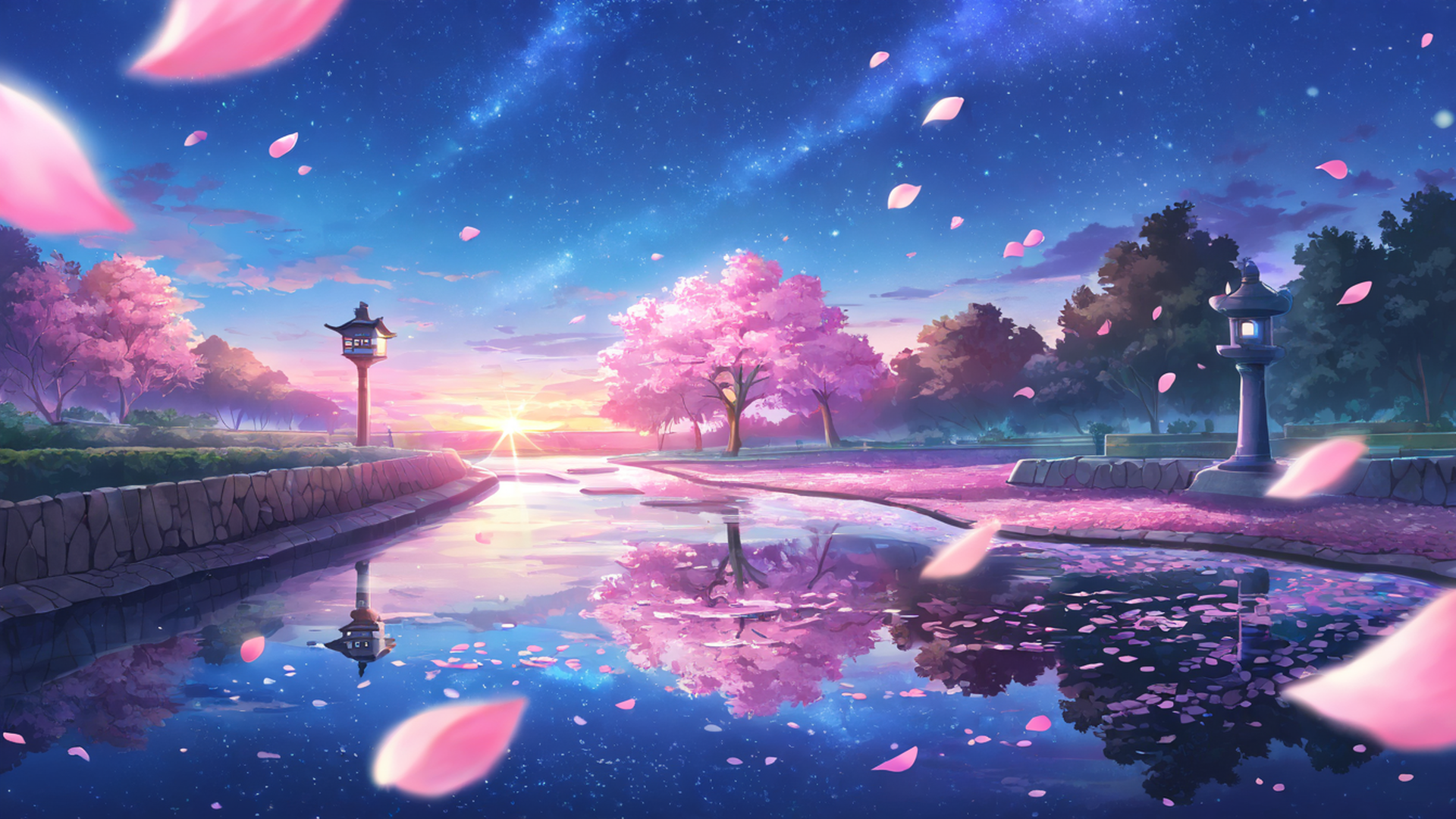 Cherry Blossom Path Cherry Blossom Path 1156006392 lofi anime wallpaper free download