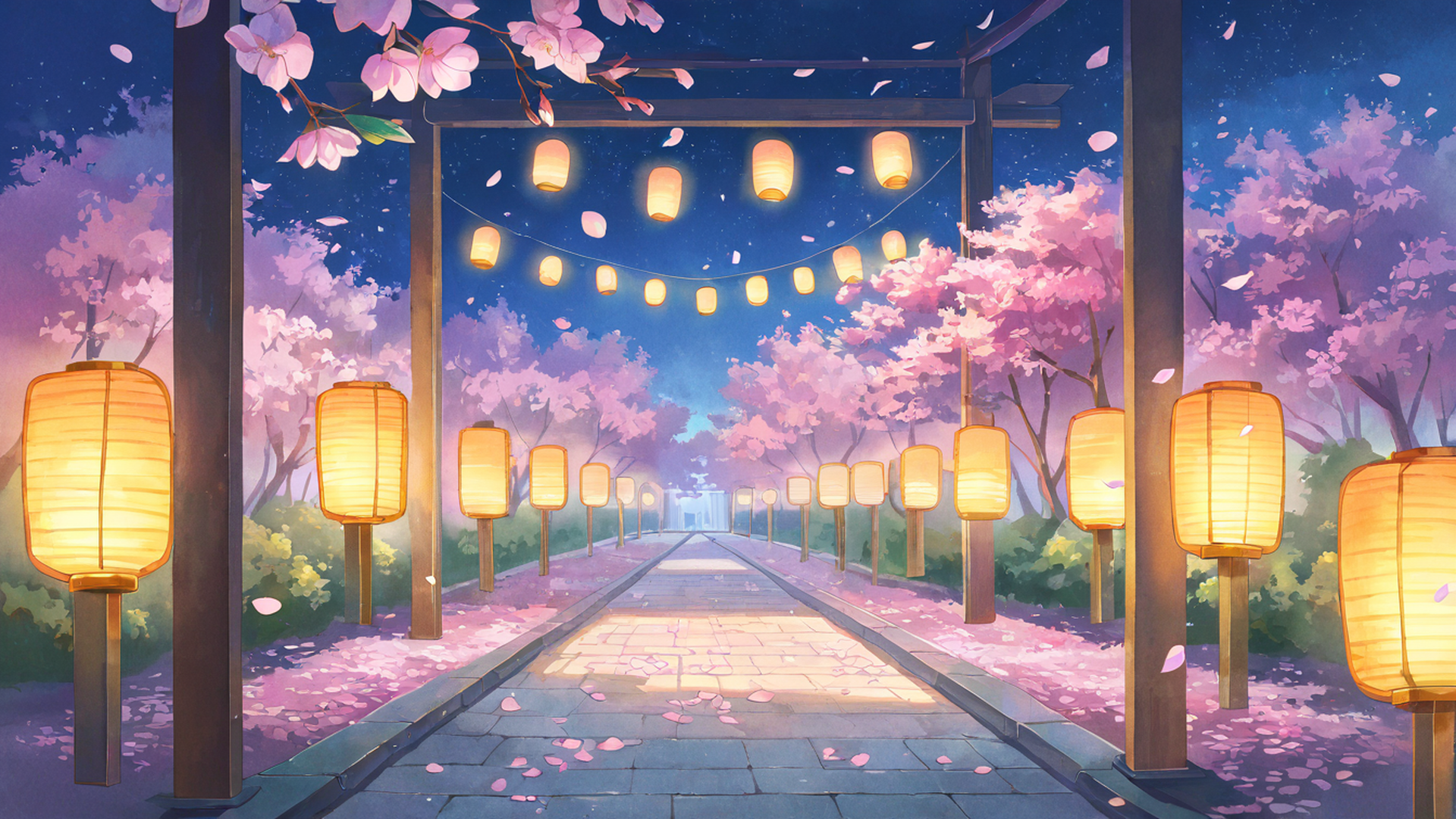 Cherry Blossom Path Cherry Blossom Path 1249309800 lofi anime wallpaper free download