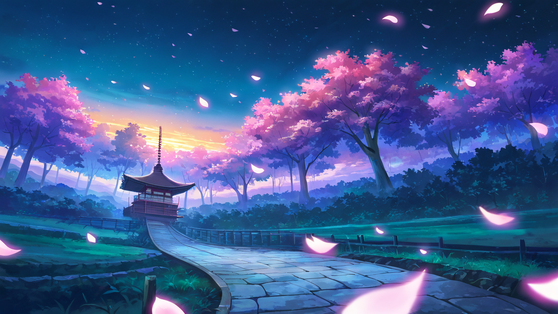 Cherry Blossom Path Cherry Blossom Path 1569428535 lofi anime wallpaper free download