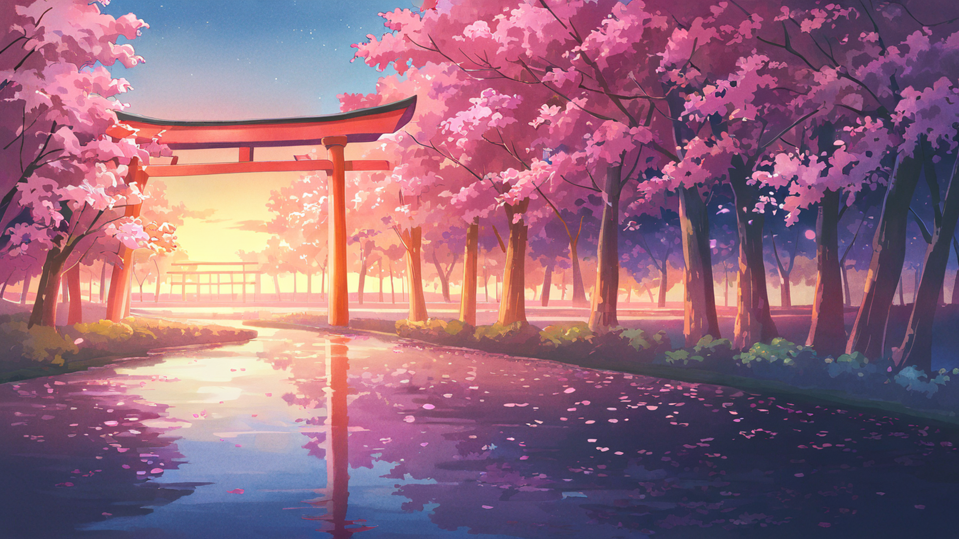 Cherry Blossom Path Cherry Blossom Path 1628084297 lofi anime wallpaper free download