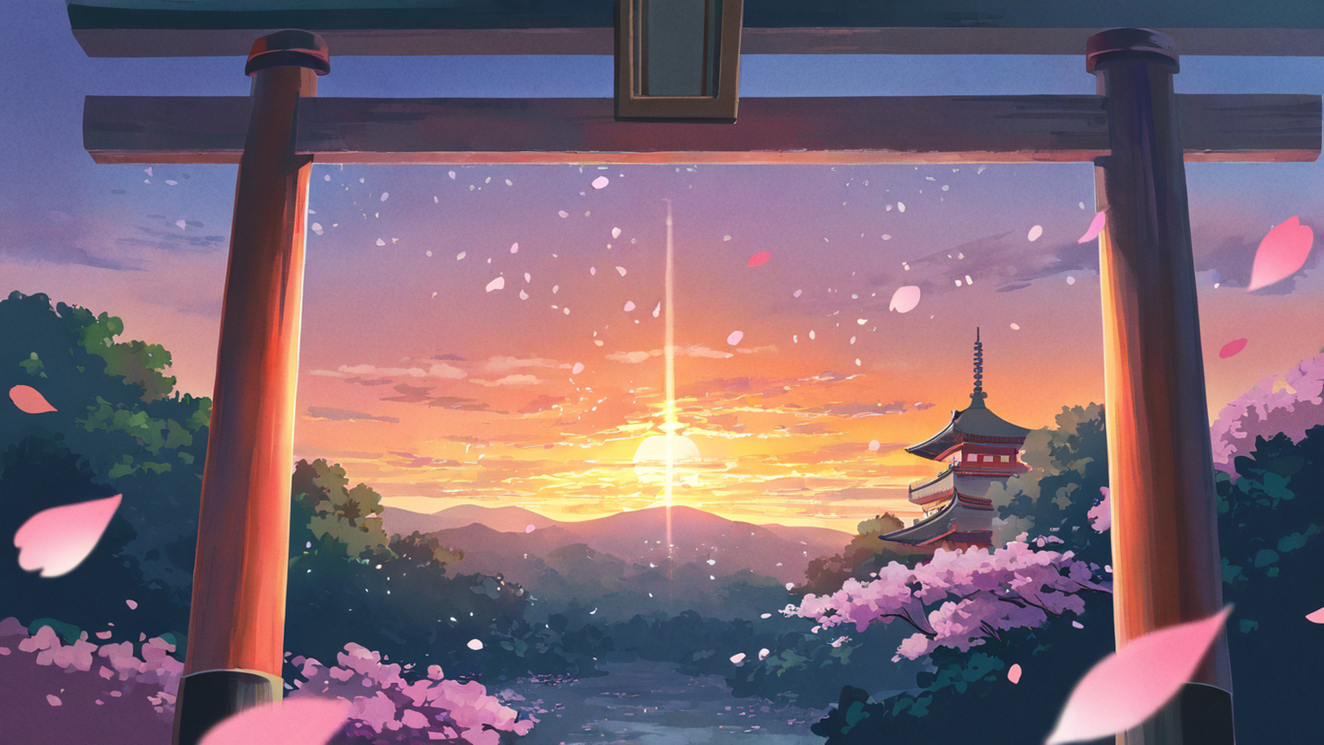 Cherry Blossom Path Cherry Blossom Path 1805466935 lofi anime wallpaper free download
