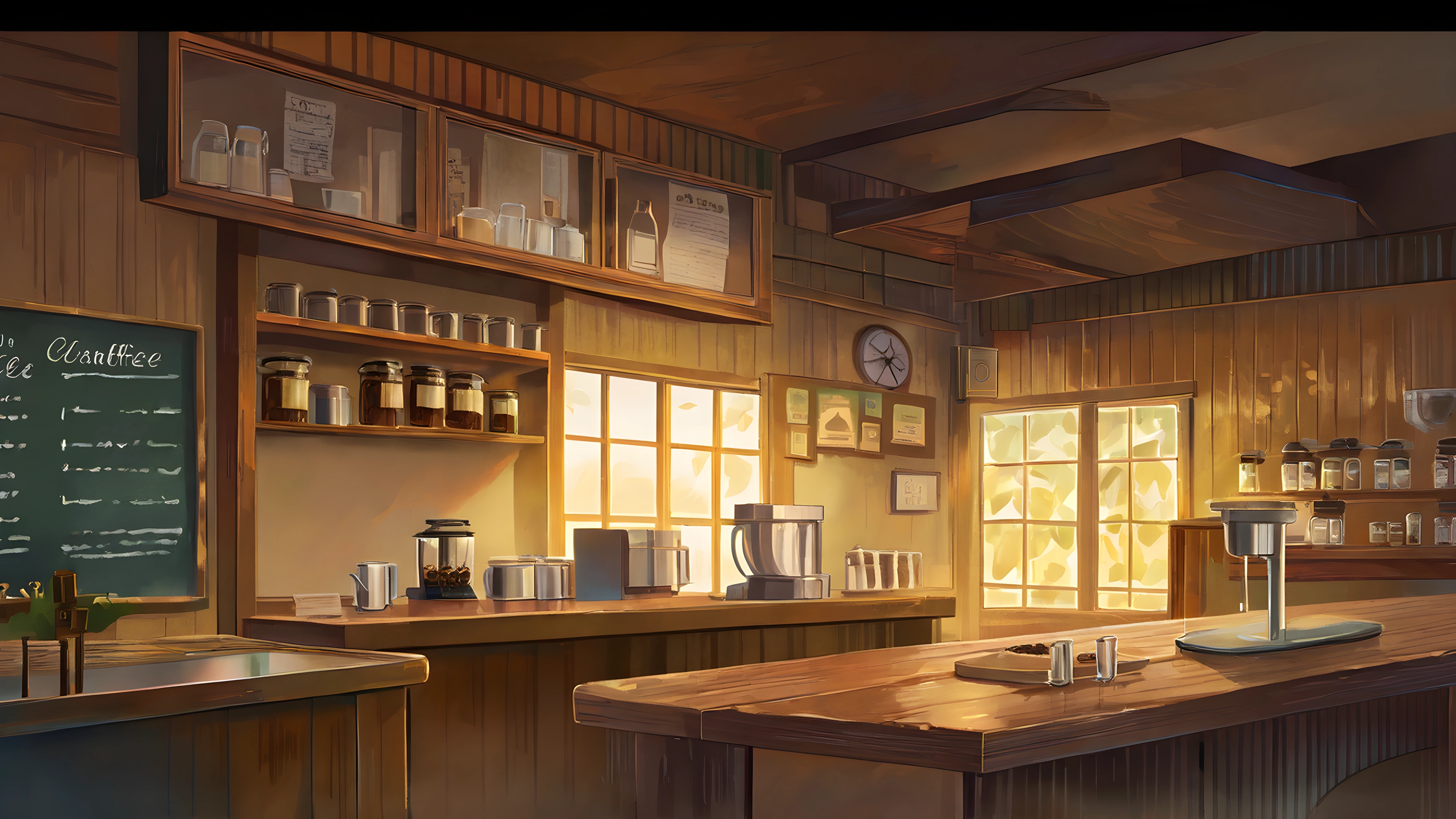 Coffee Shop Morning variant — Japanese aesthetic lofi wallpaper HD 4K Ultrawide