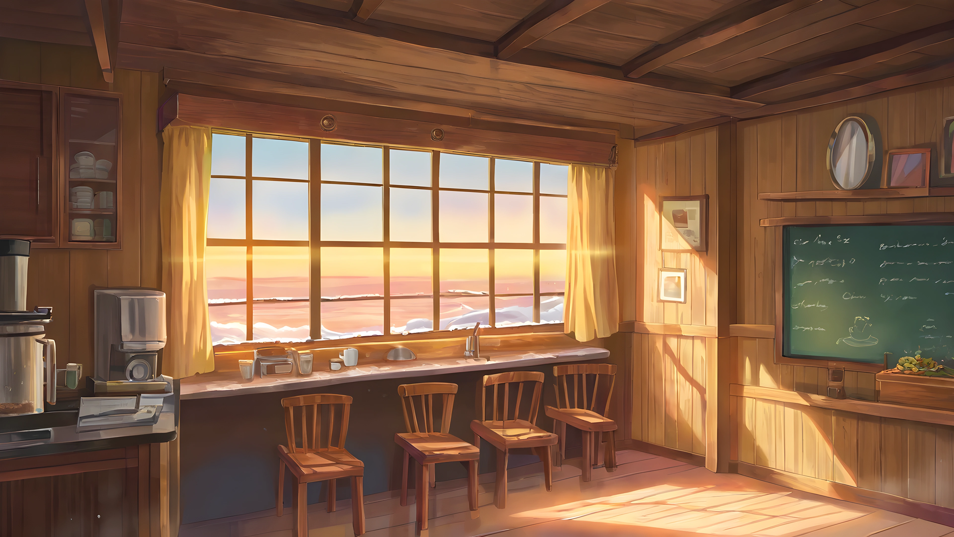 Coffee Shop Morning variant — Japanese aesthetic lofi wallpaper HD 4K Ultrawide