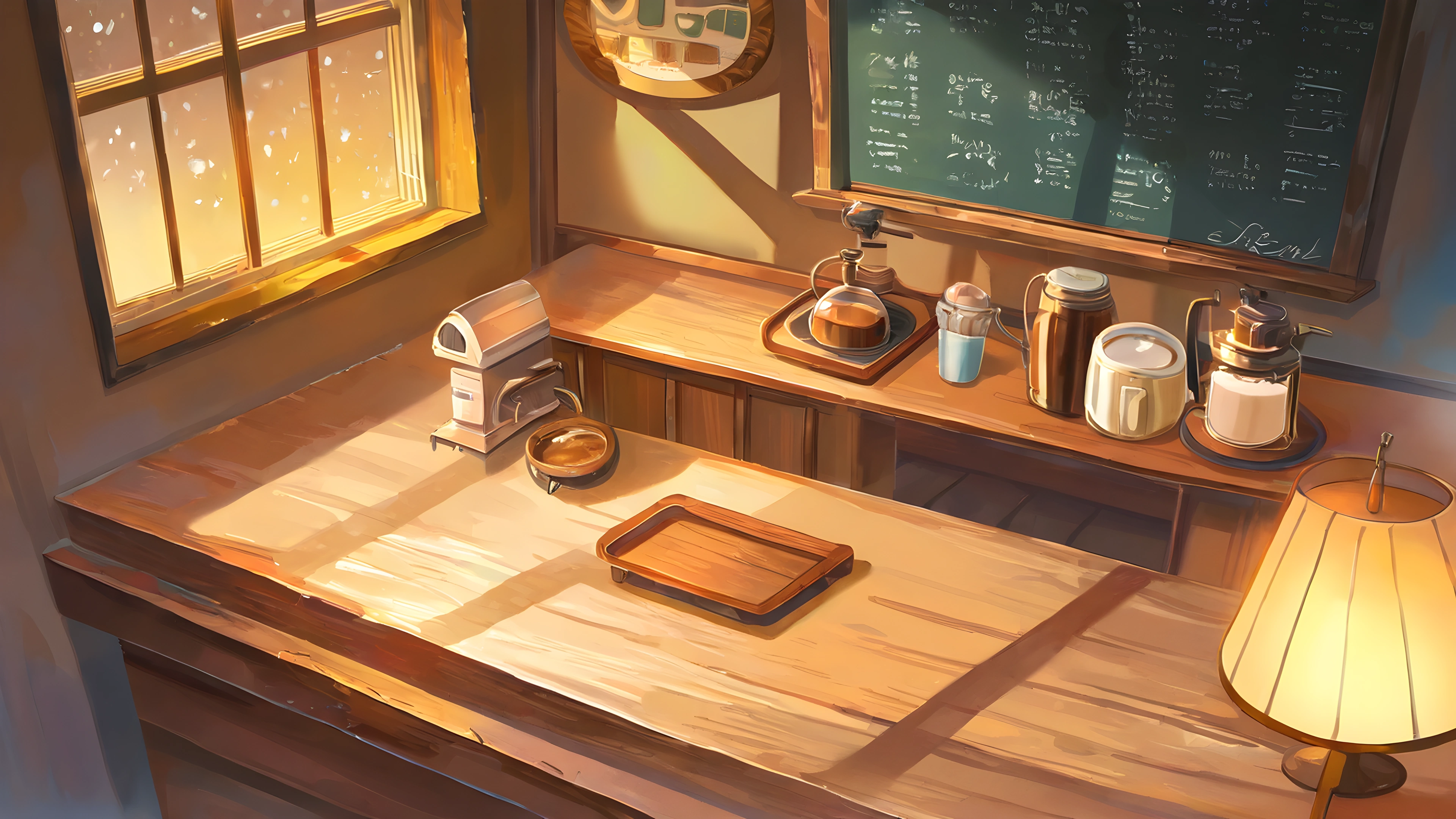 Coffee Shop Morning variant — Japanese aesthetic lofi wallpaper HD 4K Ultrawide