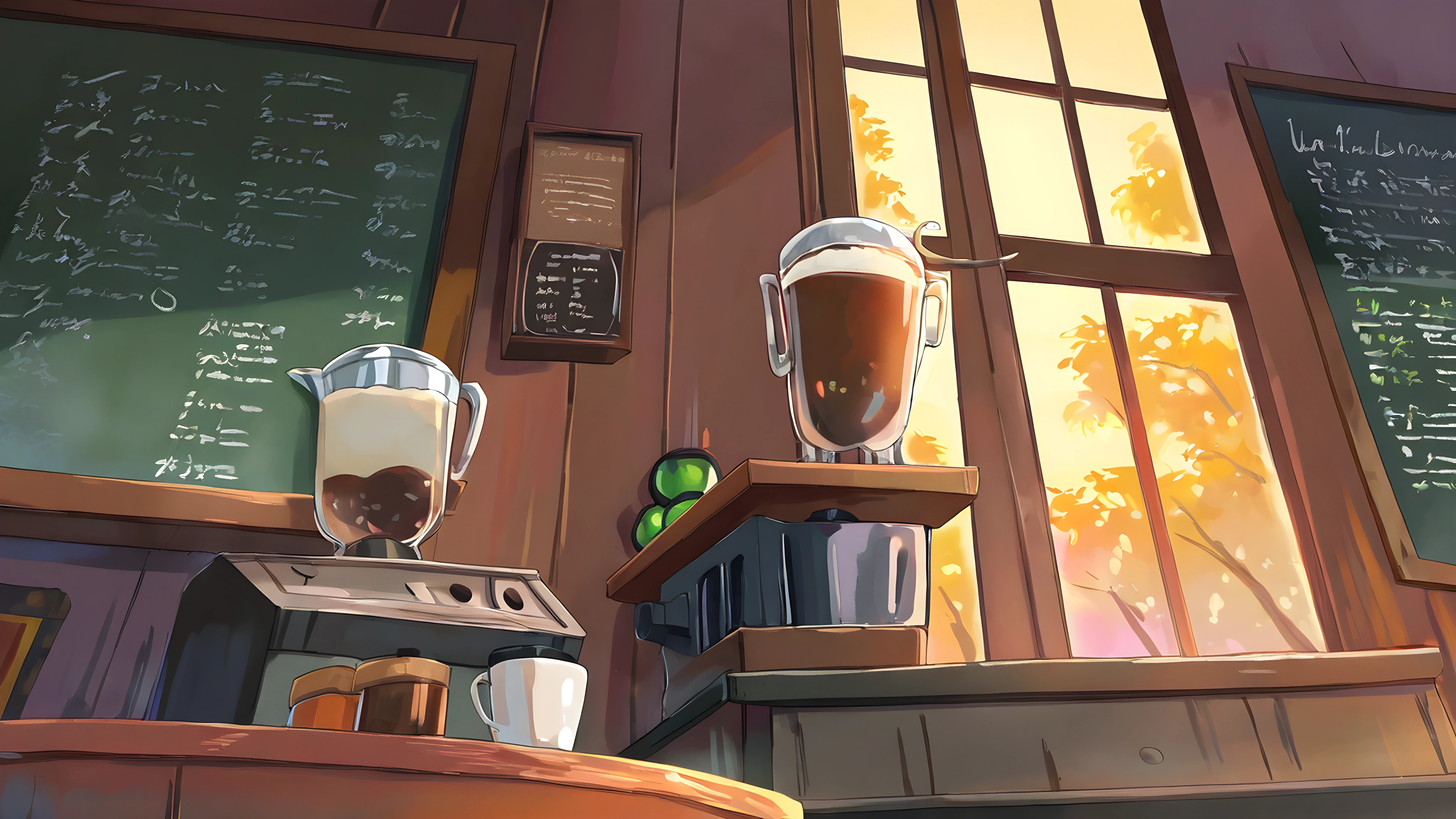 Coffee Shop Morning variant — Japanese aesthetic lofi wallpaper HD 4K Ultrawide