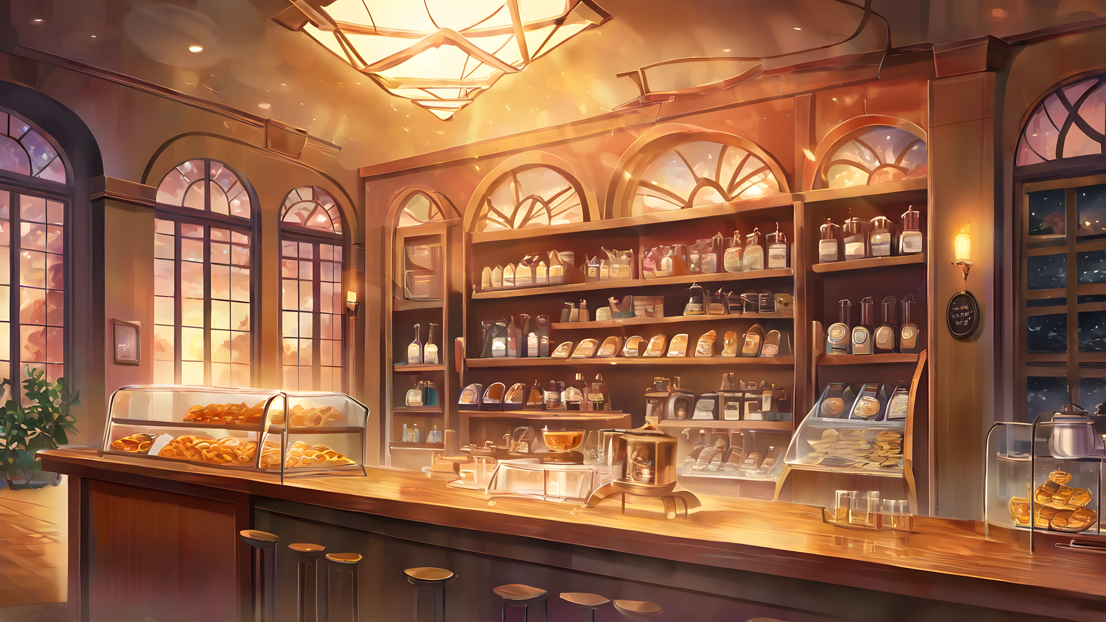 Coffee Shop Morning variant — Japanese aesthetic lofi wallpaper HD 4K Ultrawide