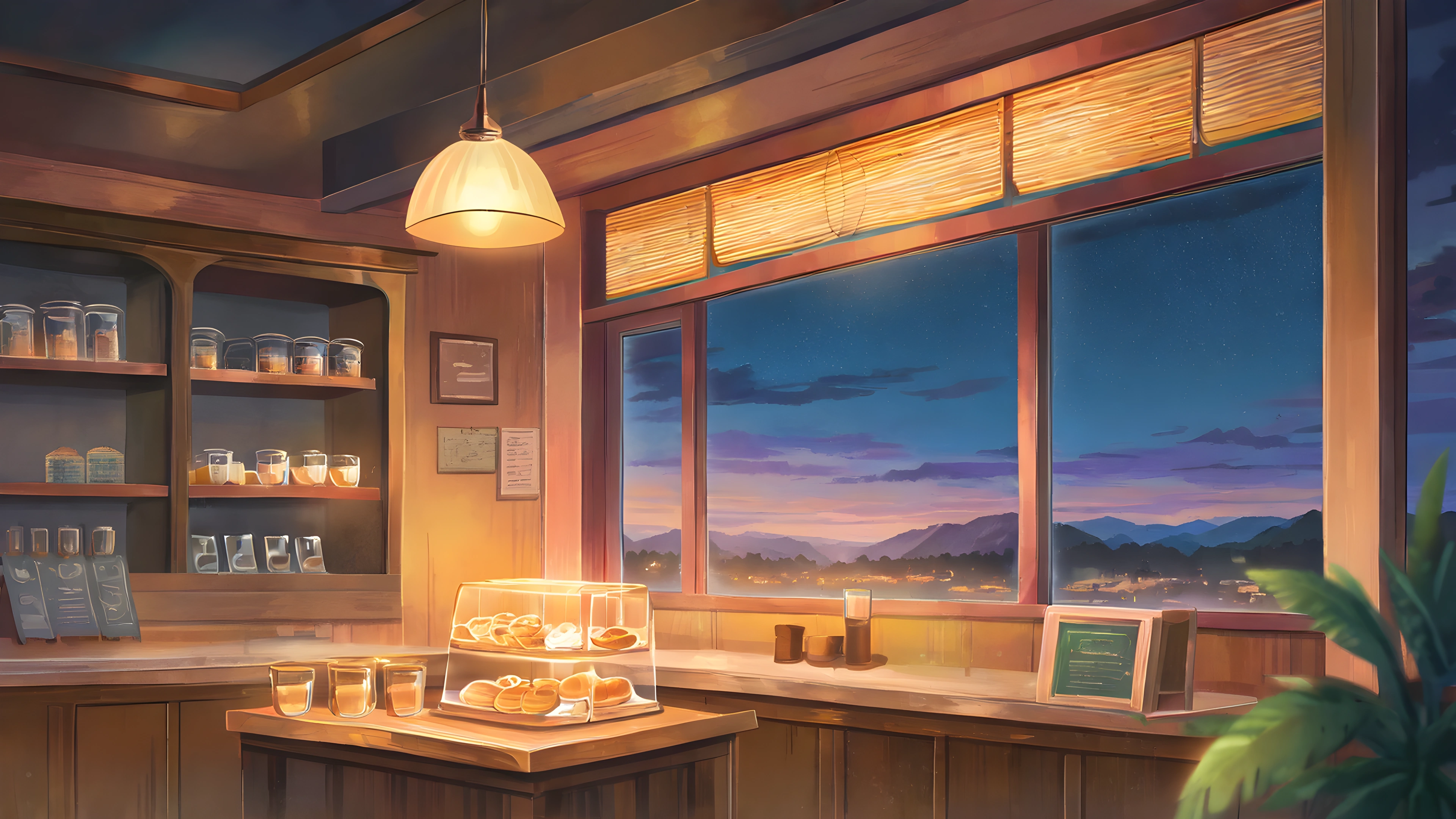 Coffee Shop Morning variant — Japanese aesthetic lofi wallpaper HD 4K Ultrawide