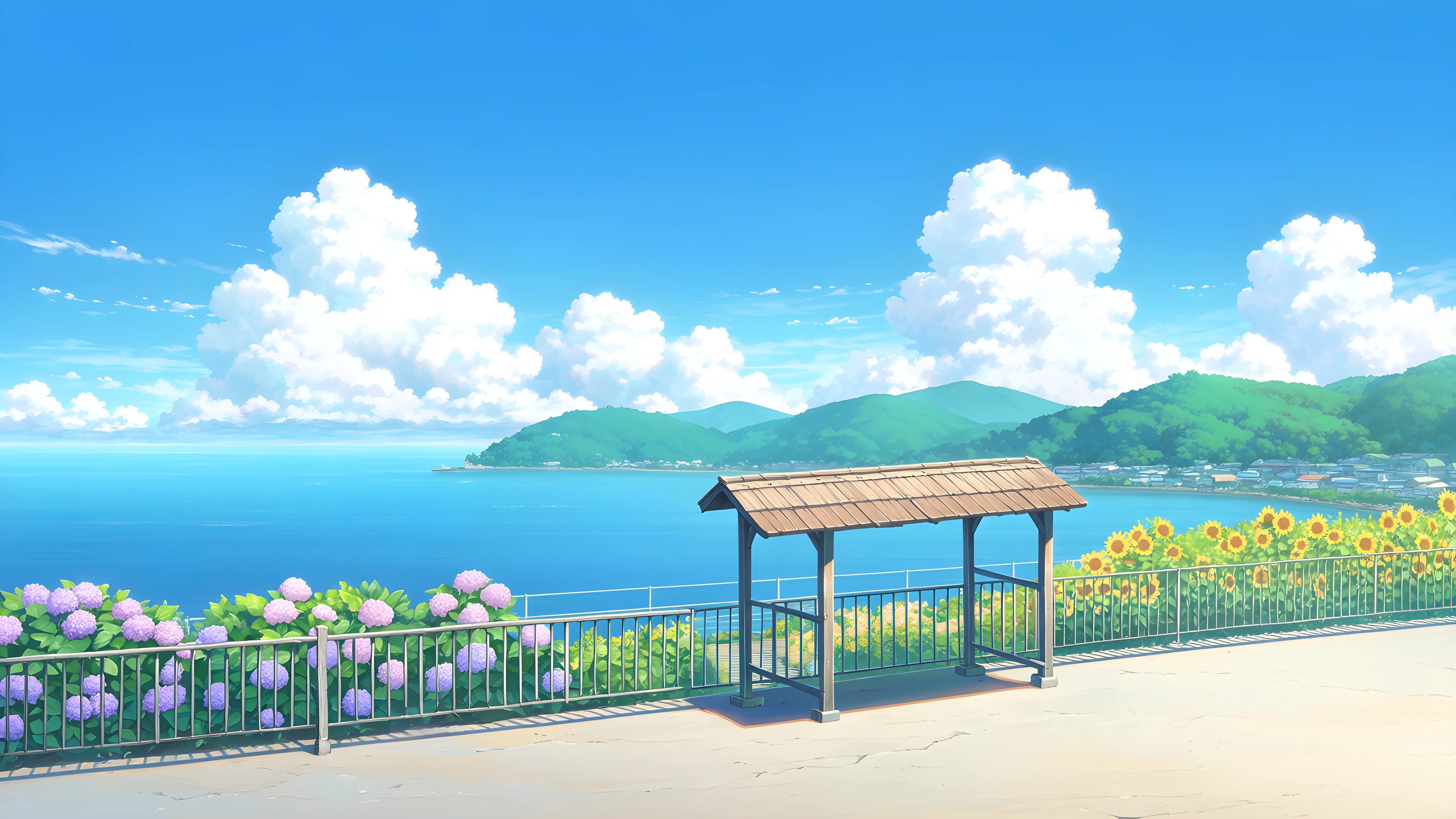 Countryside Train Station variant — Japanese aesthetic lofi wallpaper HD 4K Ultrawide