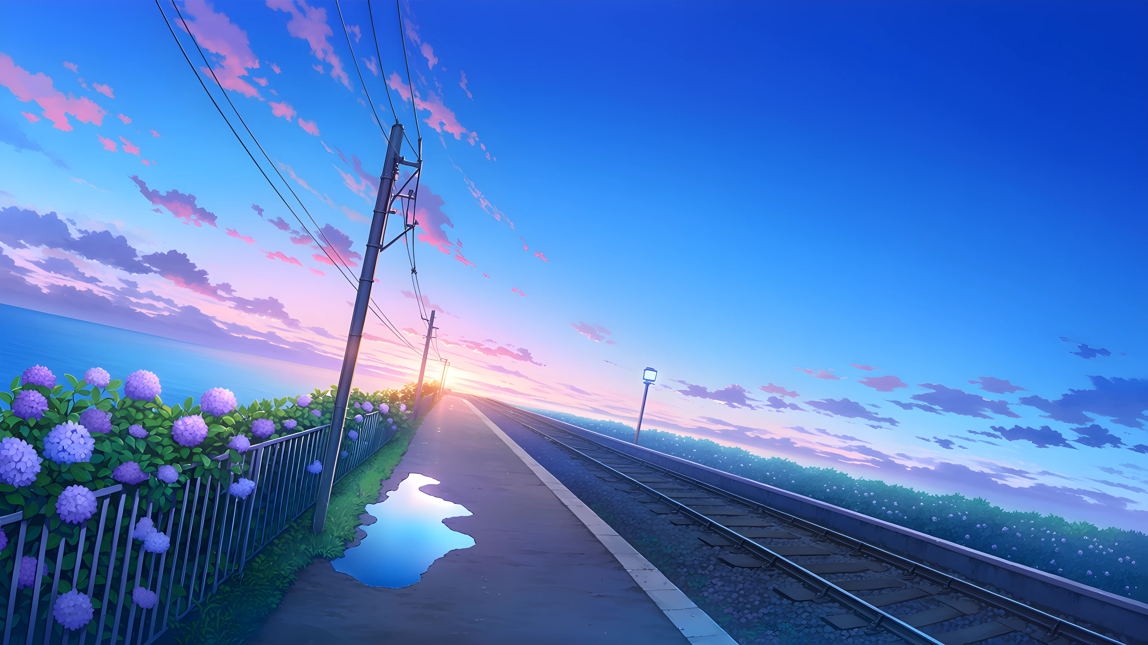 Countryside Train Station variant — Japanese aesthetic lofi wallpaper HD 4K Ultrawide