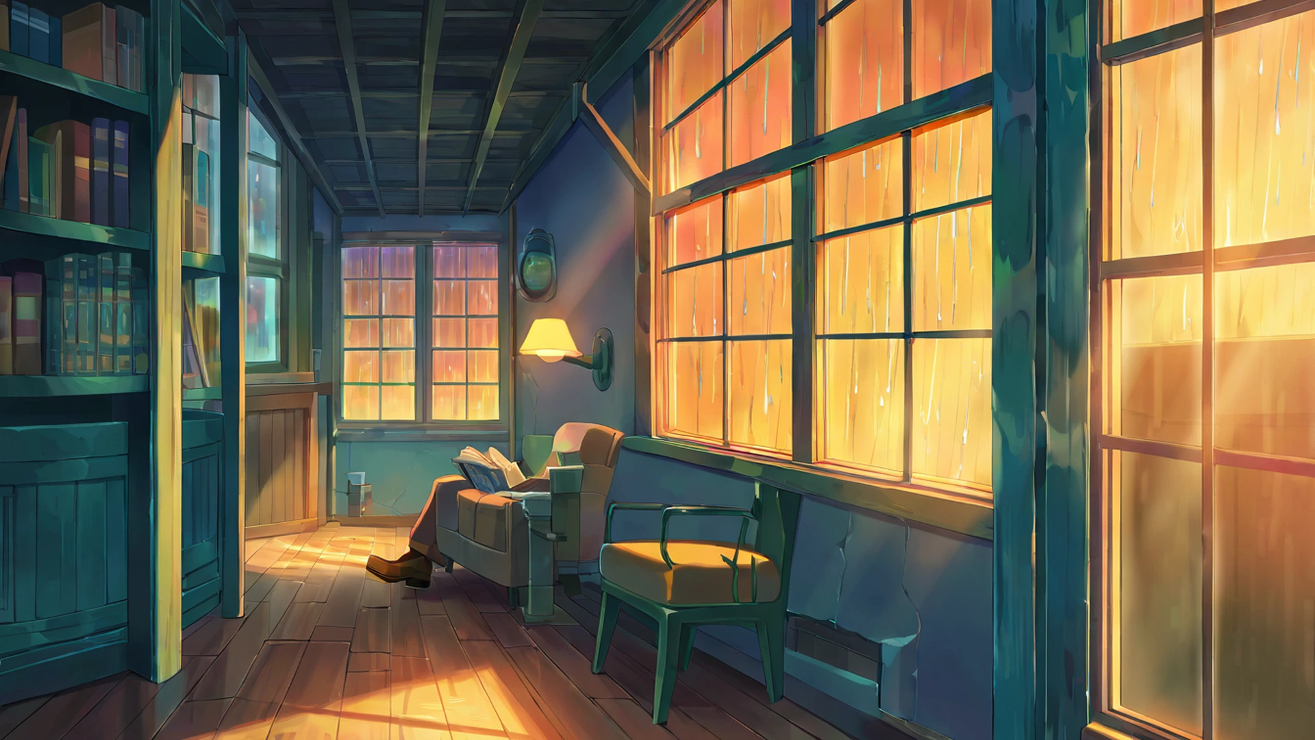 cozy bookshop lofi wallpaper