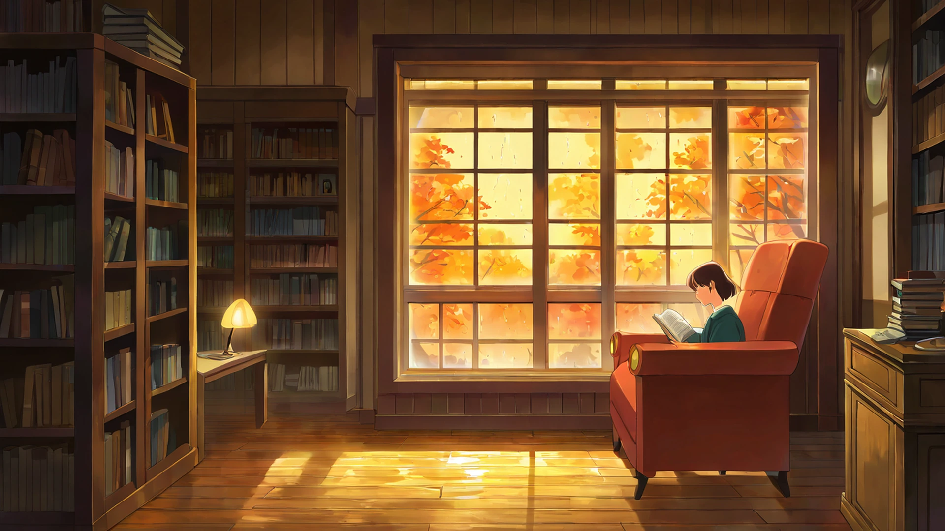 cozy bookshop lofi wallpaper