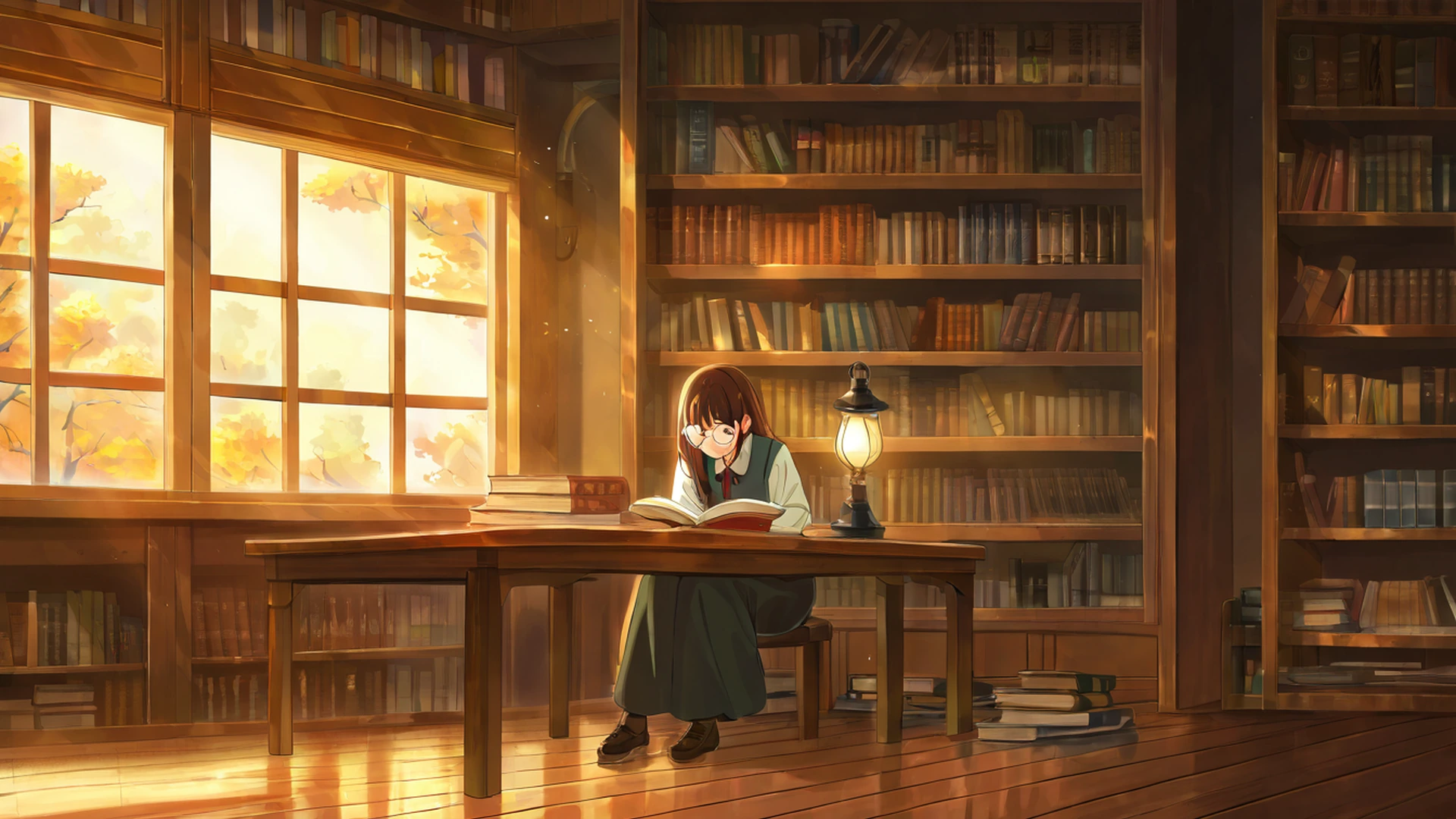 cozy bookshop lofi wallpaper