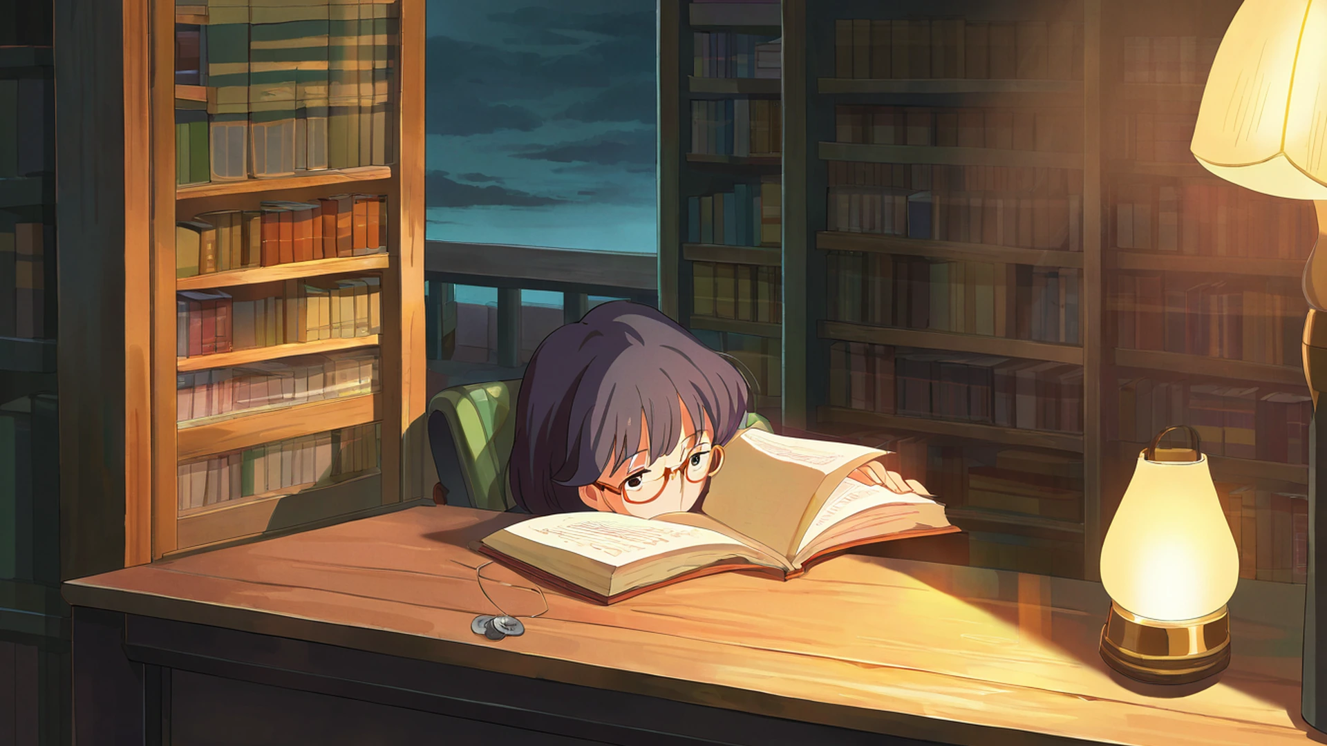 cozy bookshop lofi wallpaper
