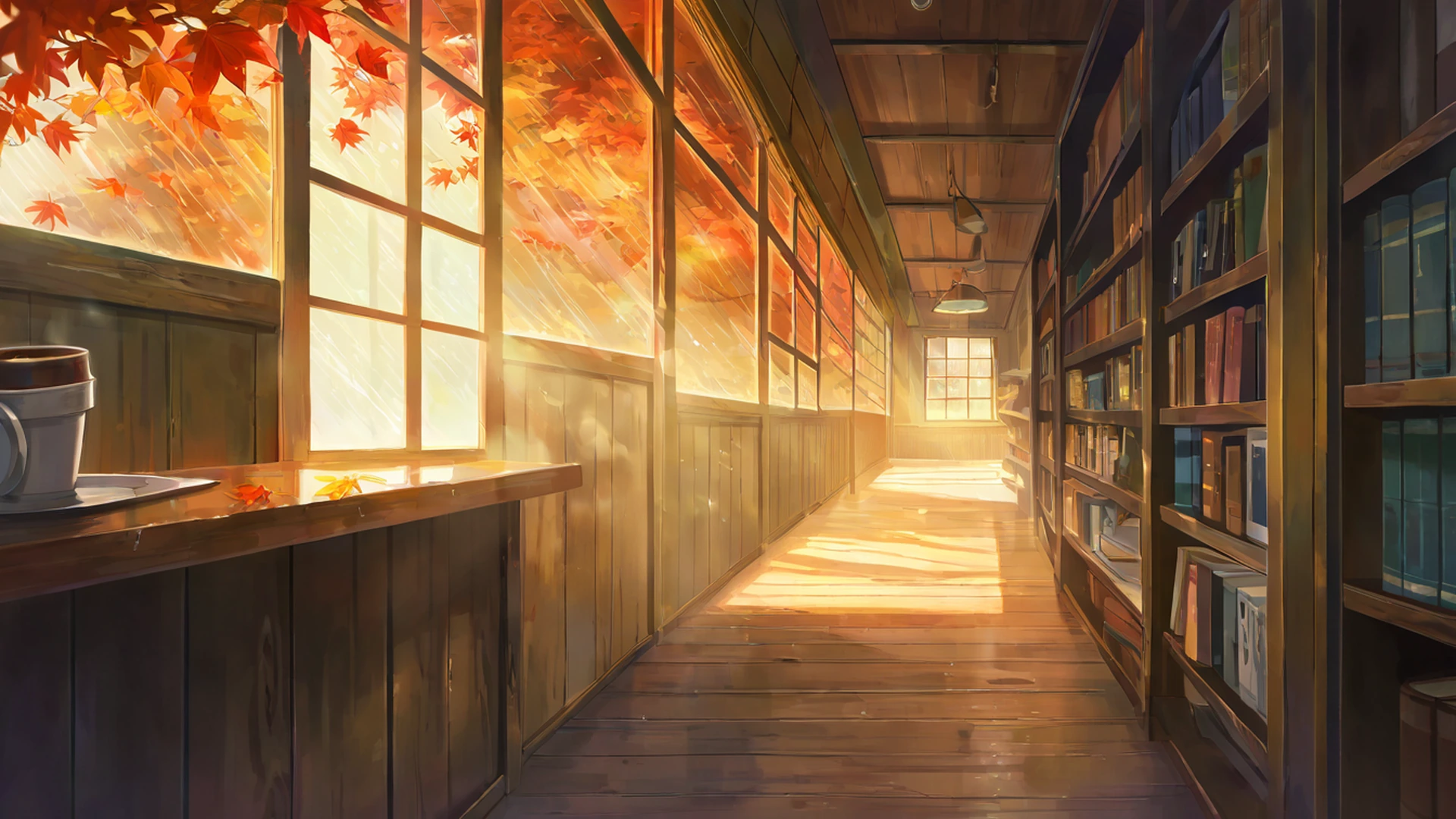 cozy bookshop lofi wallpaper