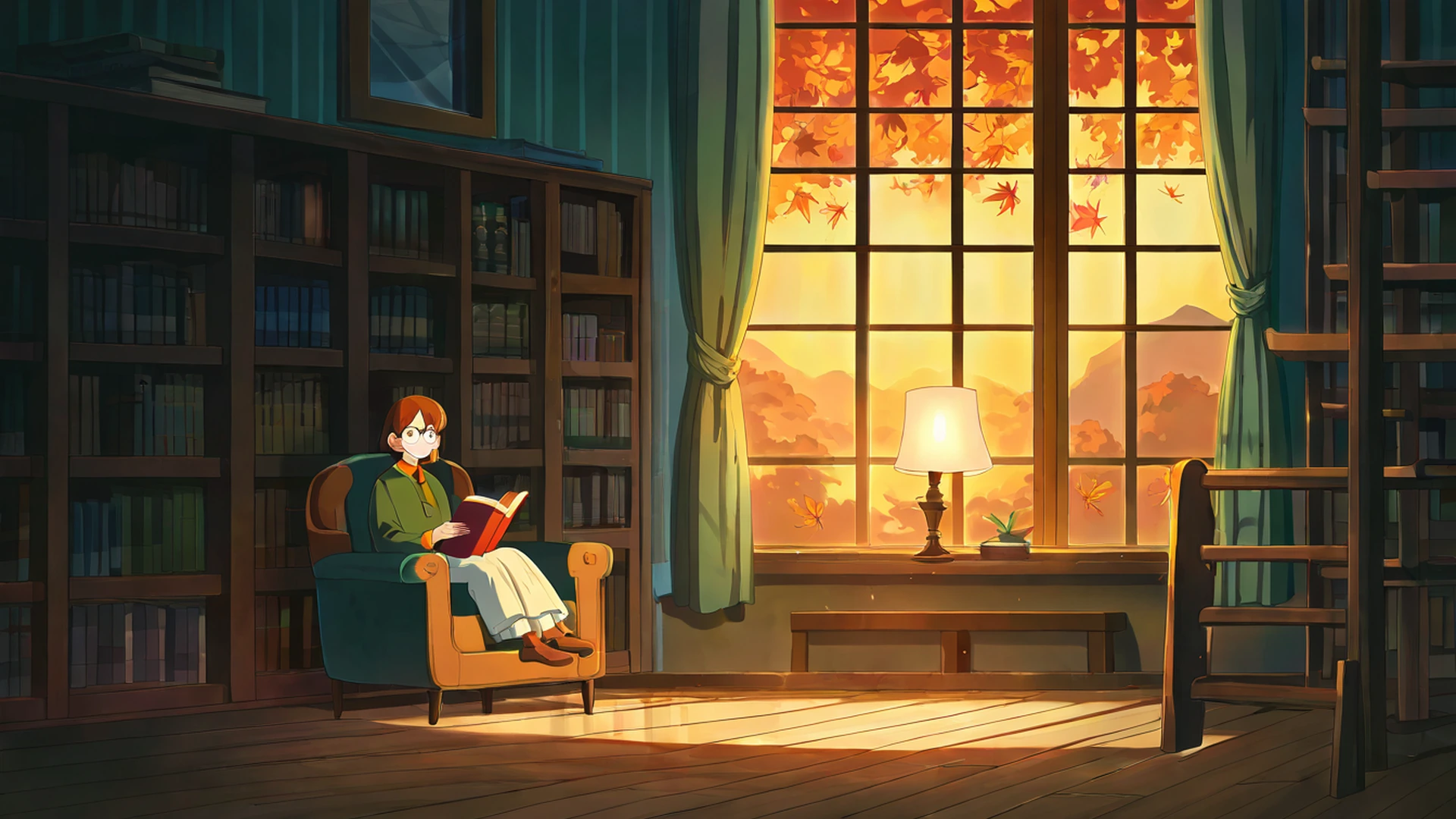 cozy bookshop lofi wallpaper