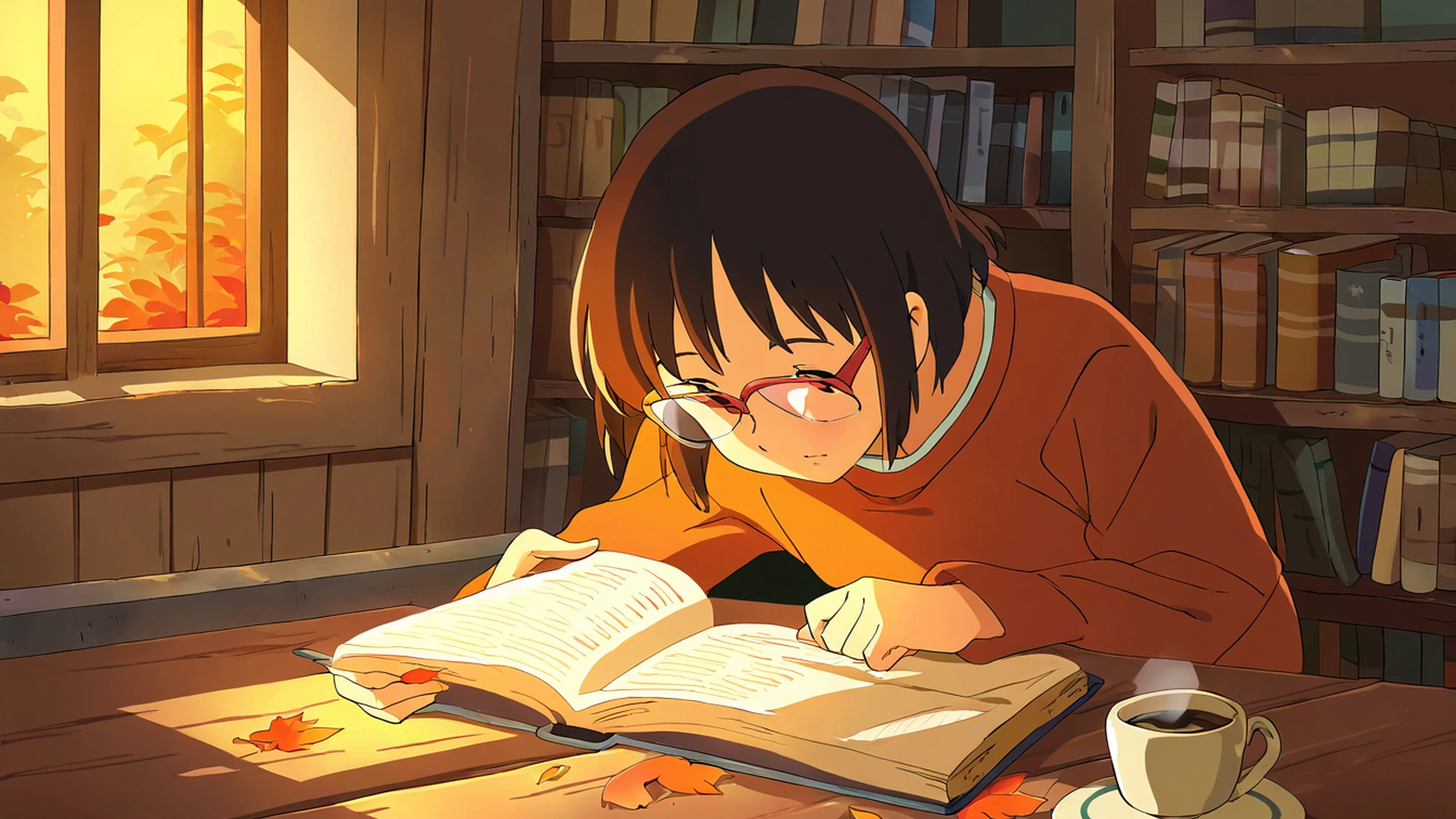 cozy bookshop lofi wallpaper