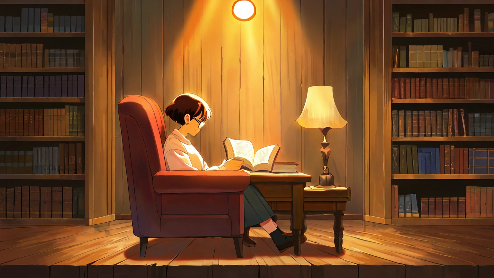 cozy bookshop lofi wallpaper