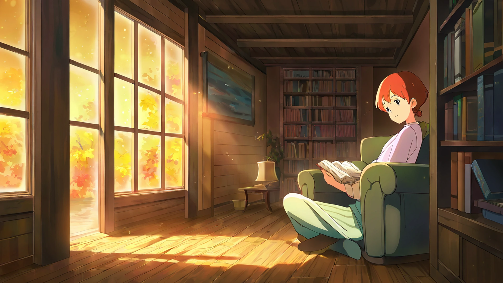 cozy bookshop lofi wallpaper