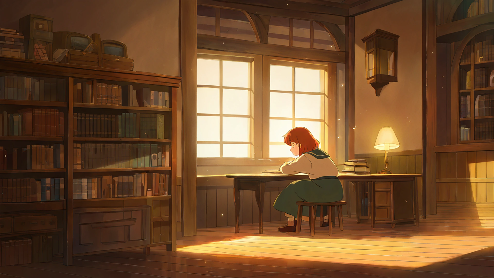 cozy bookshop lofi wallpaper