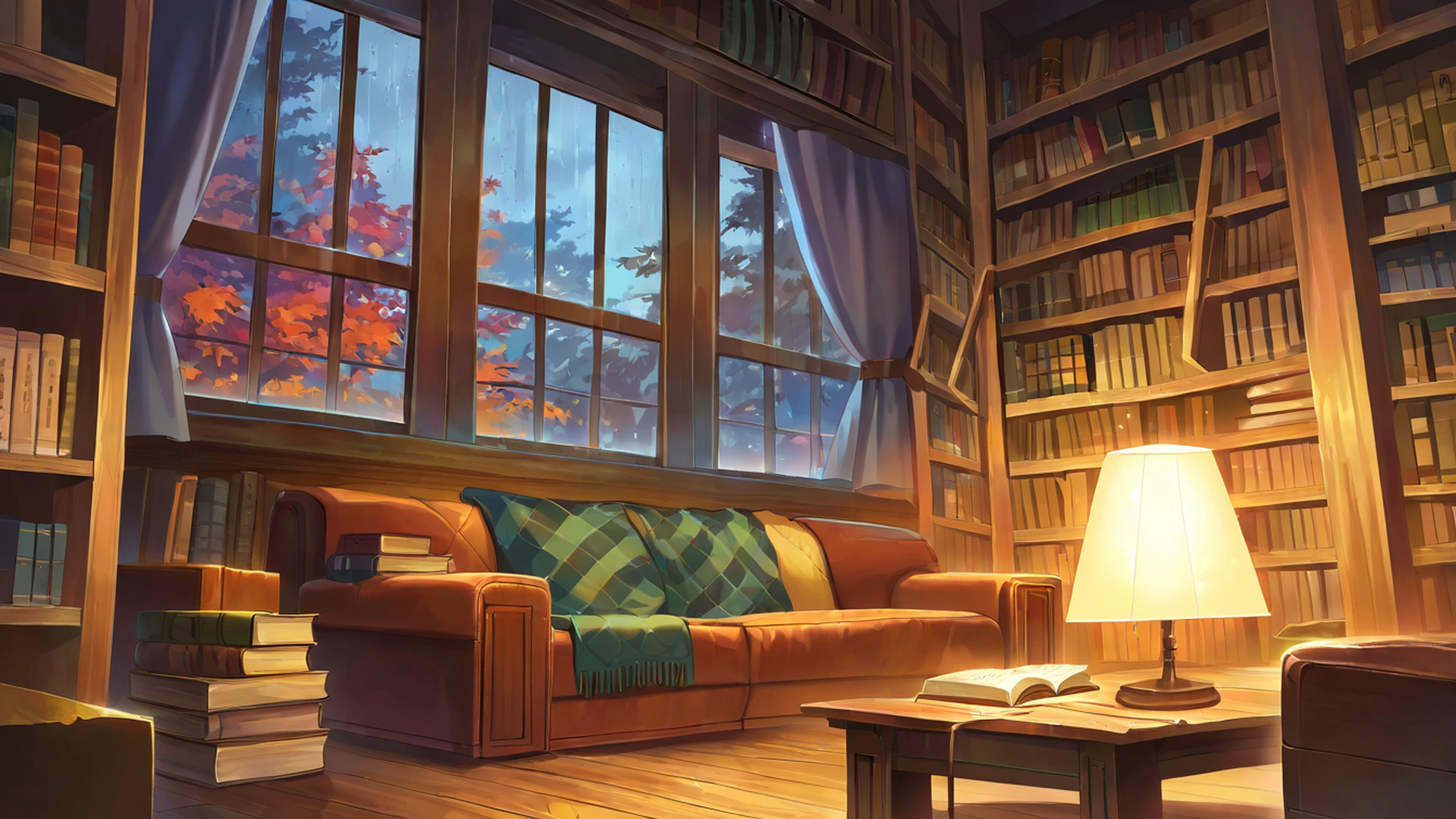 cozy bookshop lofi wallpaper
