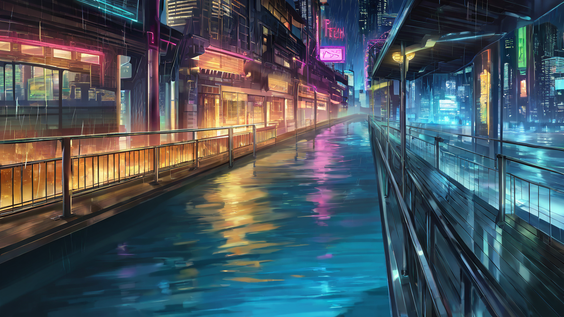 Cyberpunk Bridge Cyberpunk Bridge 0808310714 lofi anime wallpaper free download