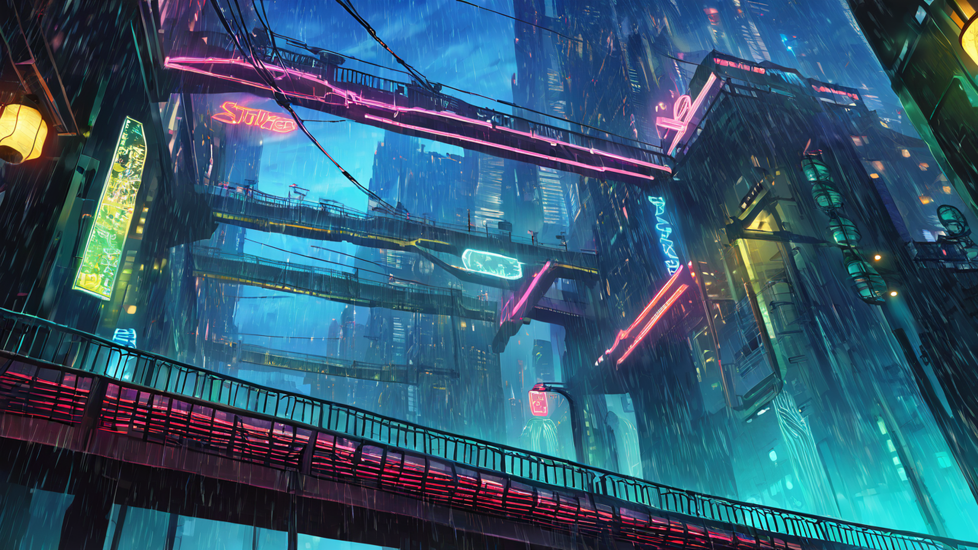 Cyberpunk Bridge Cyberpunk Bridge 1308430388 lofi anime wallpaper free download
