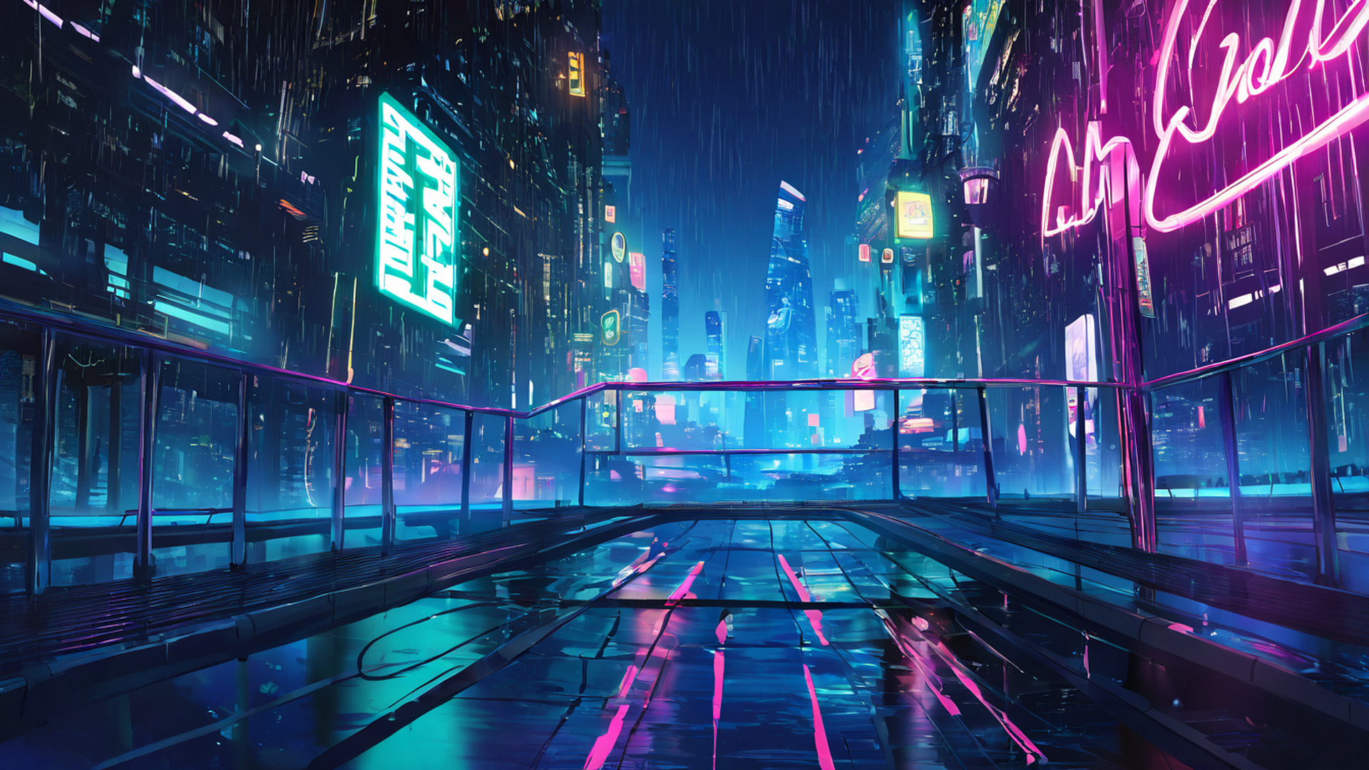 Cyberpunk Bridge Cyberpunk Bridge 1745153068 lofi anime wallpaper free download