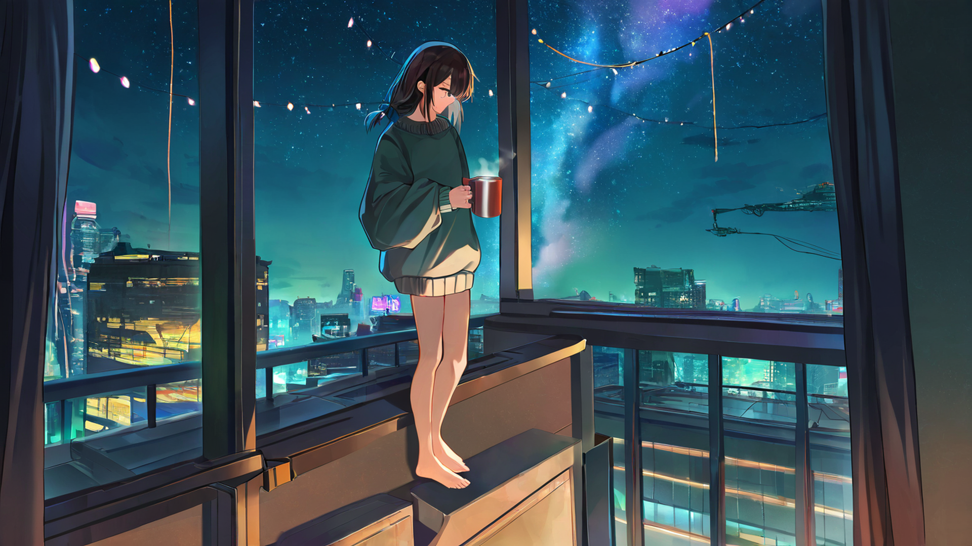 Cyberpunk Girl Balcony Cyberpunk Girl Balcony 2060910367 lofi anime wallpaper free download