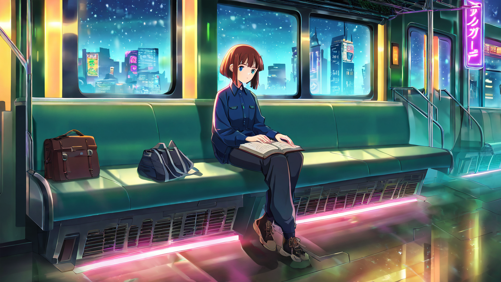 Cyberpunk Girl Train Cyberpunk Girl Train 0061552348 lofi anime wallpaper free download