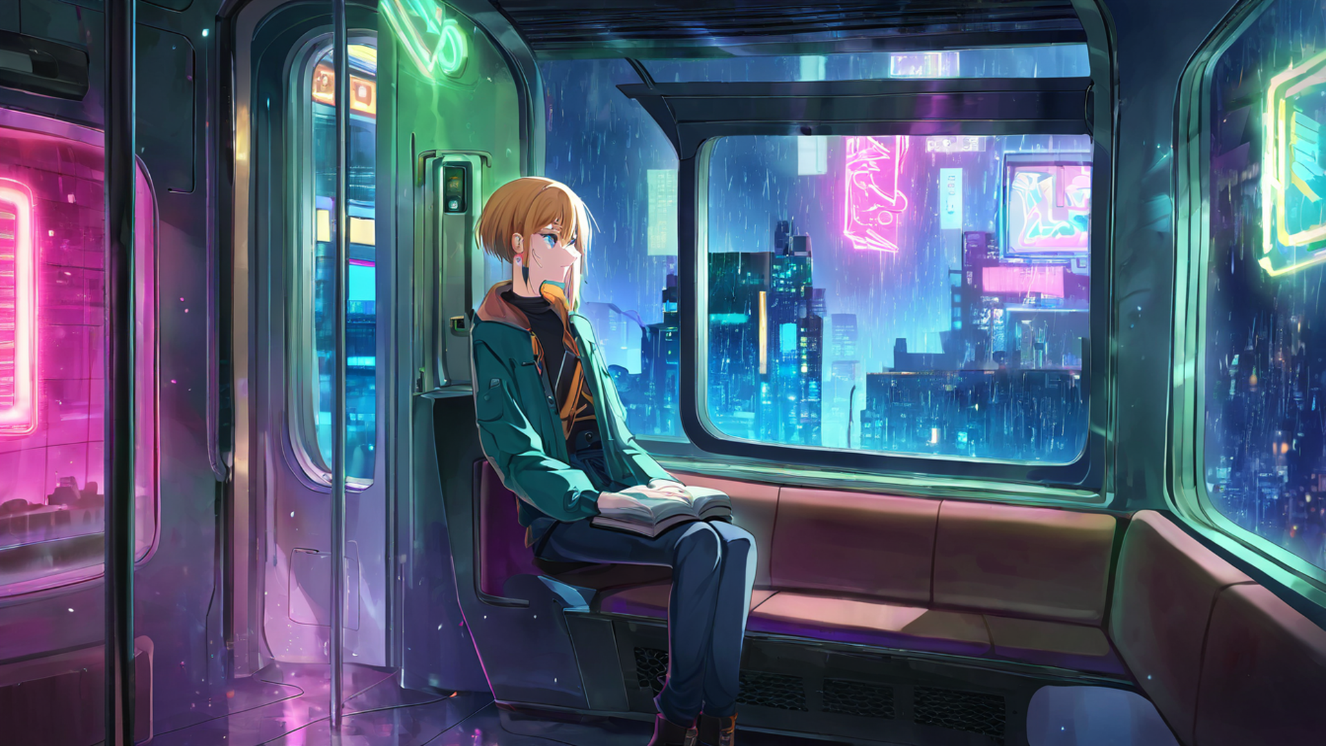 Cyberpunk Girl Train Cyberpunk Girl Train 2006603649 lofi anime wallpaper free download