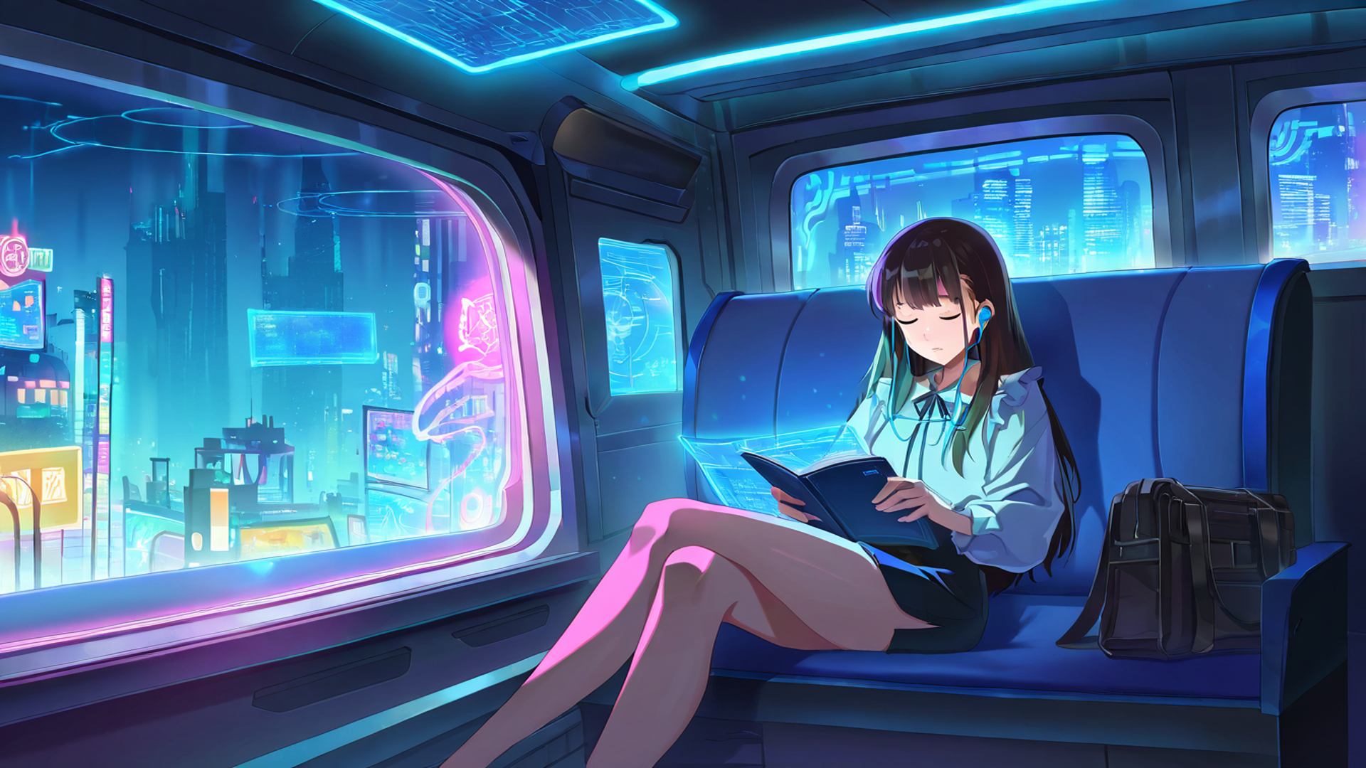Cyberpunk Girl Train Cyberpunk Girl Train 2014676995 lofi anime wallpaper free download
