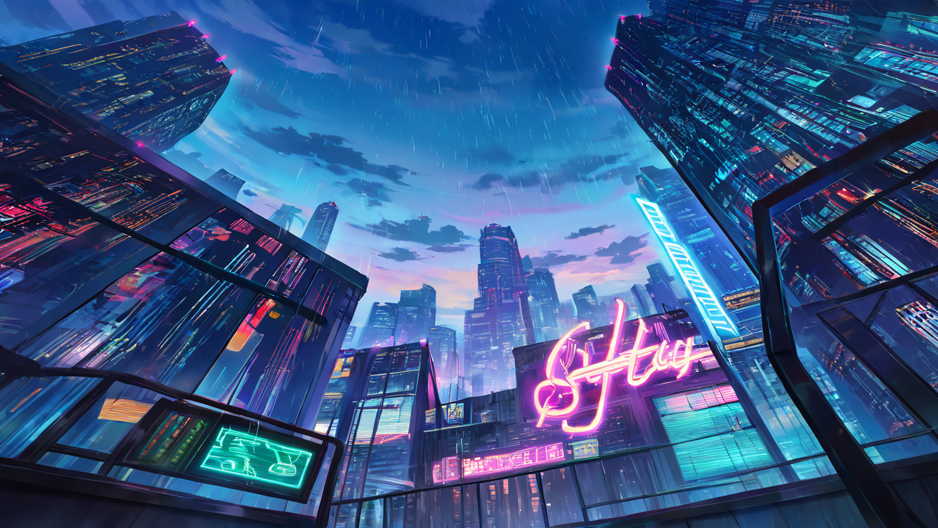 Cyberpunk Rooftop Cyberpunk Rooftop 0585689618 lofi anime wallpaper free download