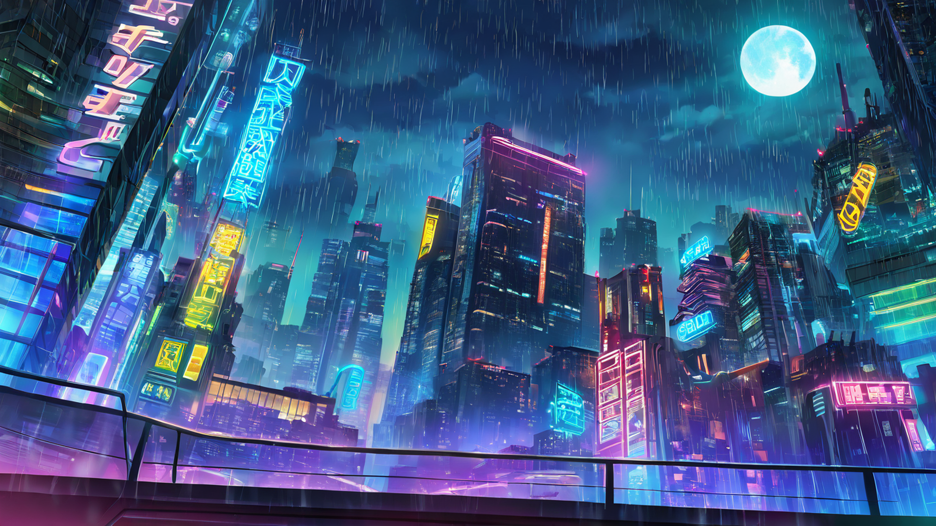 Cyberpunk Rooftop Cyberpunk Rooftop 0681058938 lofi anime wallpaper free download