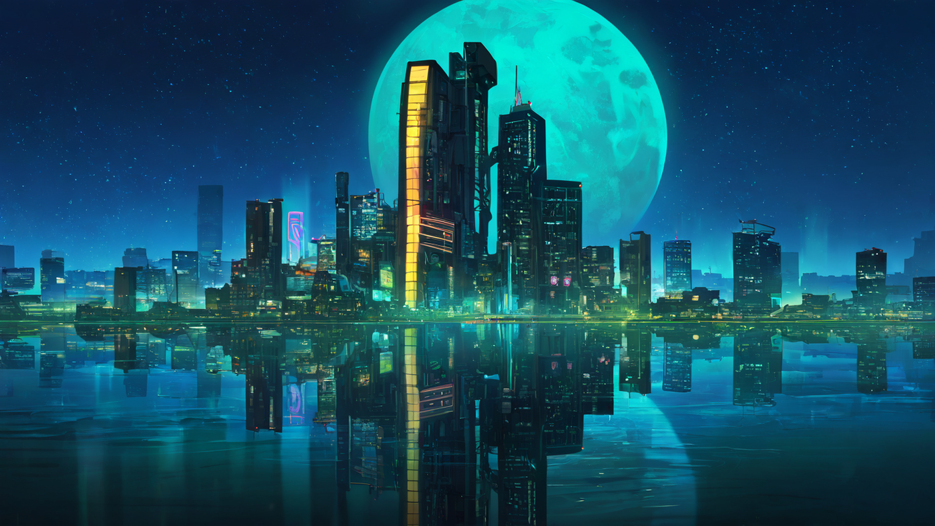 cyberpunk rooftop lofi wallpaper