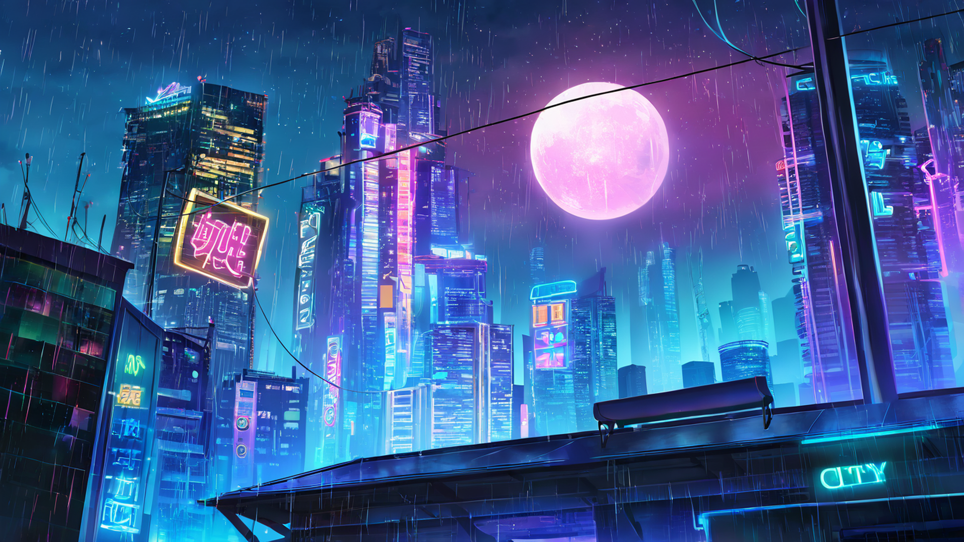 Cyberpunk Rooftop Cyberpunk Rooftop 1506200071 lofi anime wallpaper free download