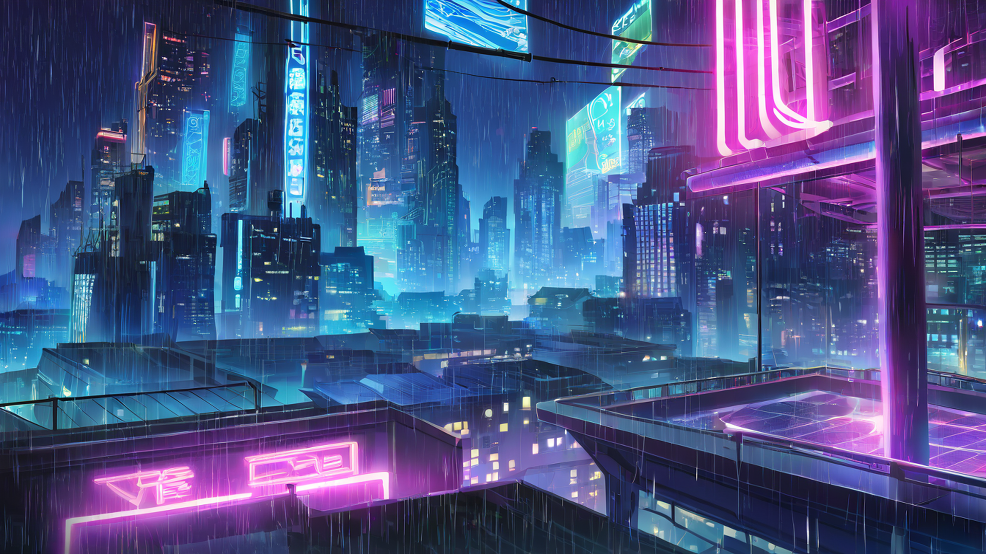 Cyberpunk Rooftop Cyberpunk Rooftop 1735787778 lofi anime wallpaper free download