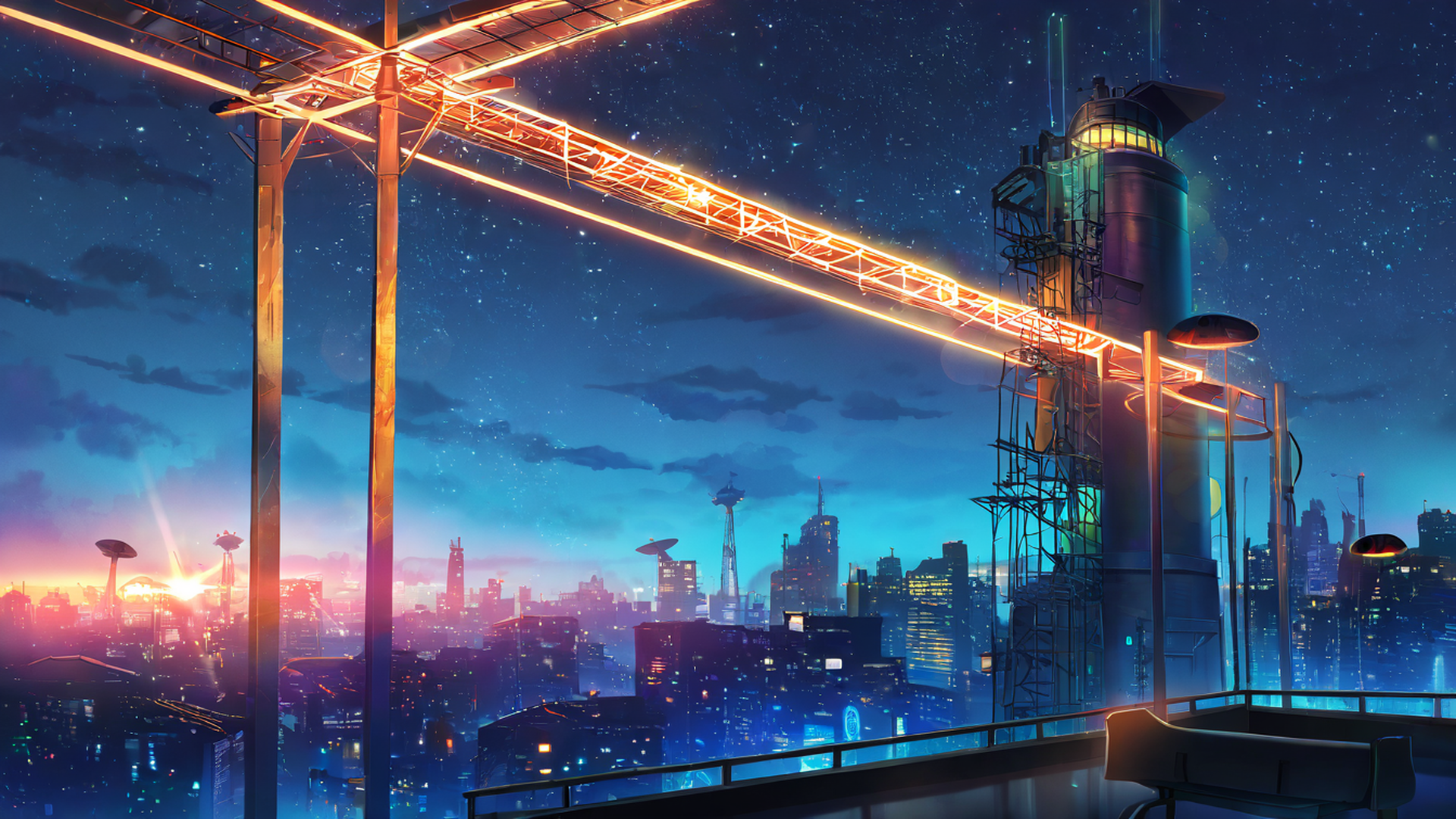 Cyberpunk Rooftop Cyberpunk Rooftop 2128188940 lofi anime wallpaper free download